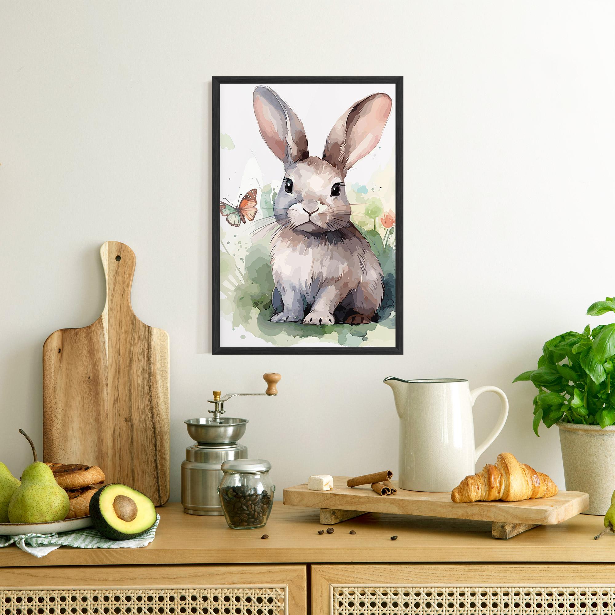 Poster Înrămat Pretty Bunny Art mockup 8