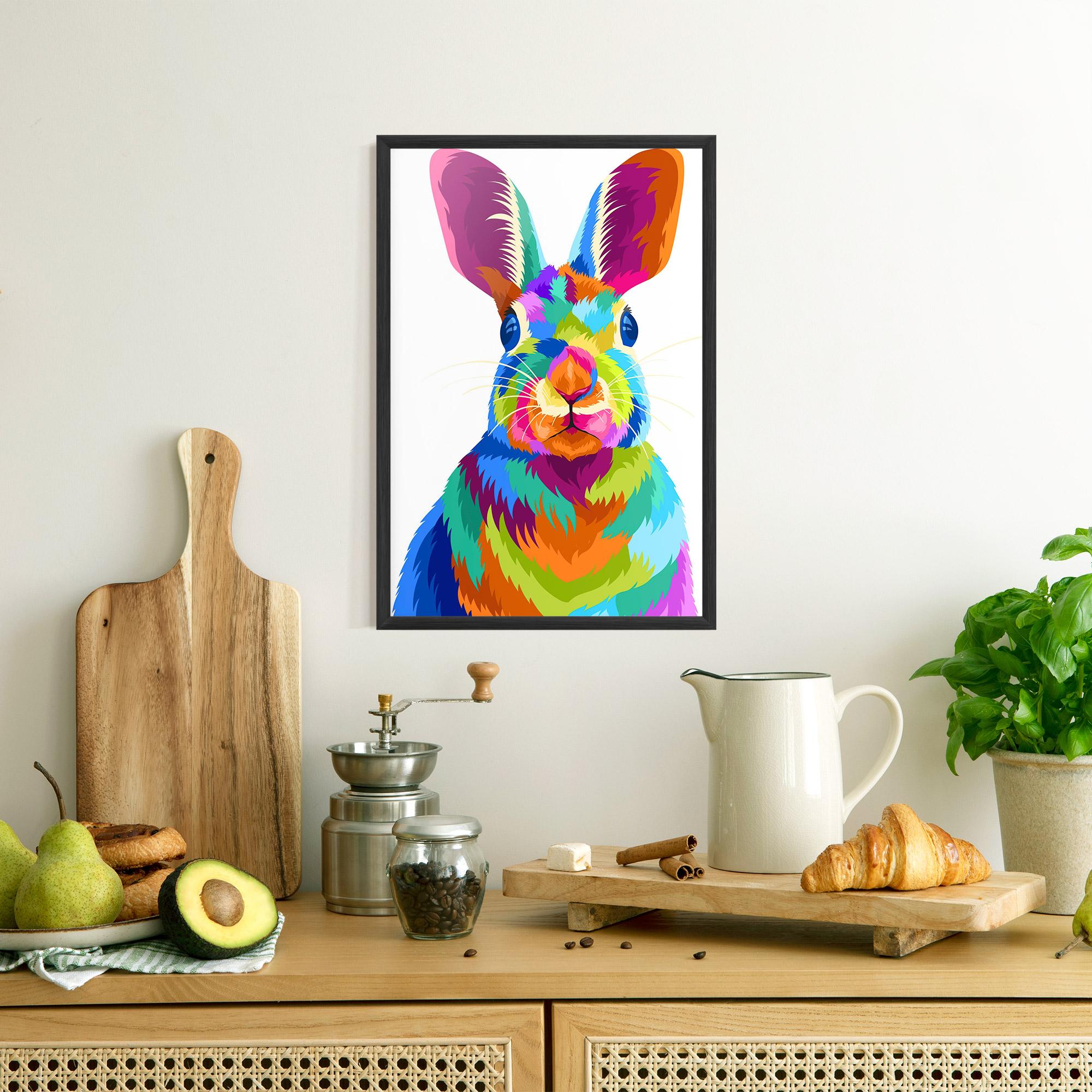 Poster Înrămat Rabbit Art Style mockup 8