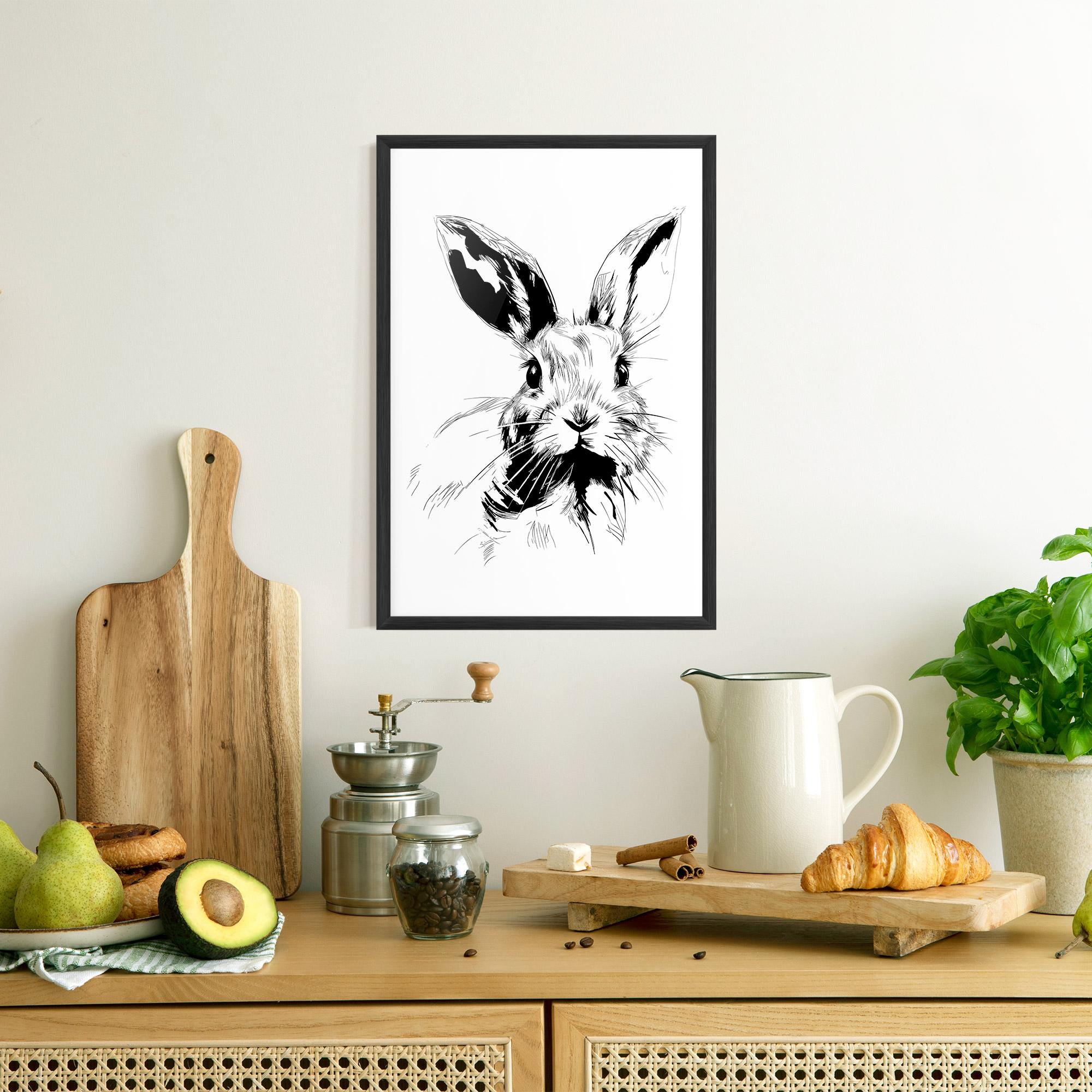 Poster Înrămat Rabbit Looking mockup 8