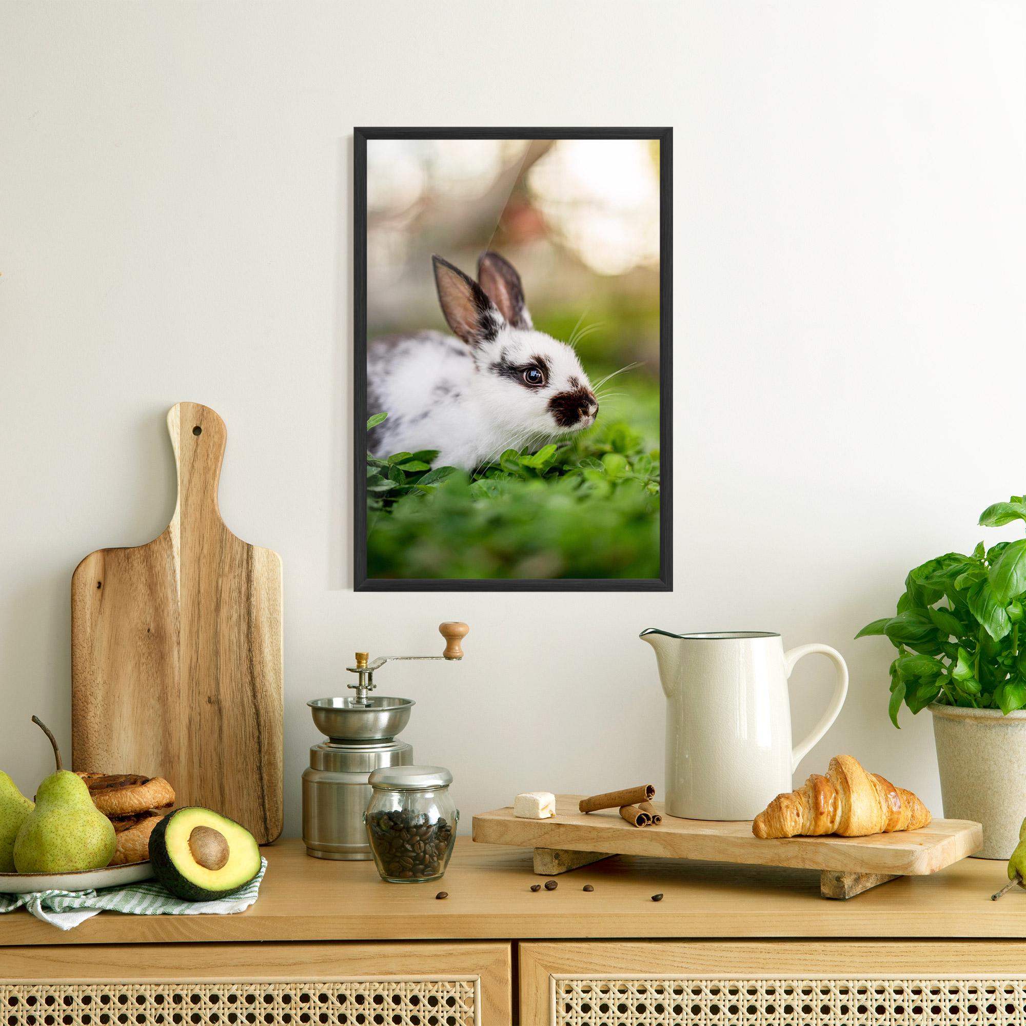 Poster Înrămat White Black Bunny mockup 8