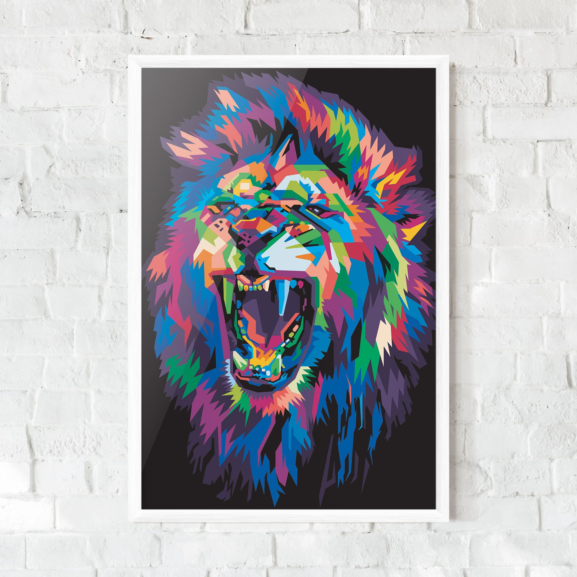 Colorful Lion Head mockup 0