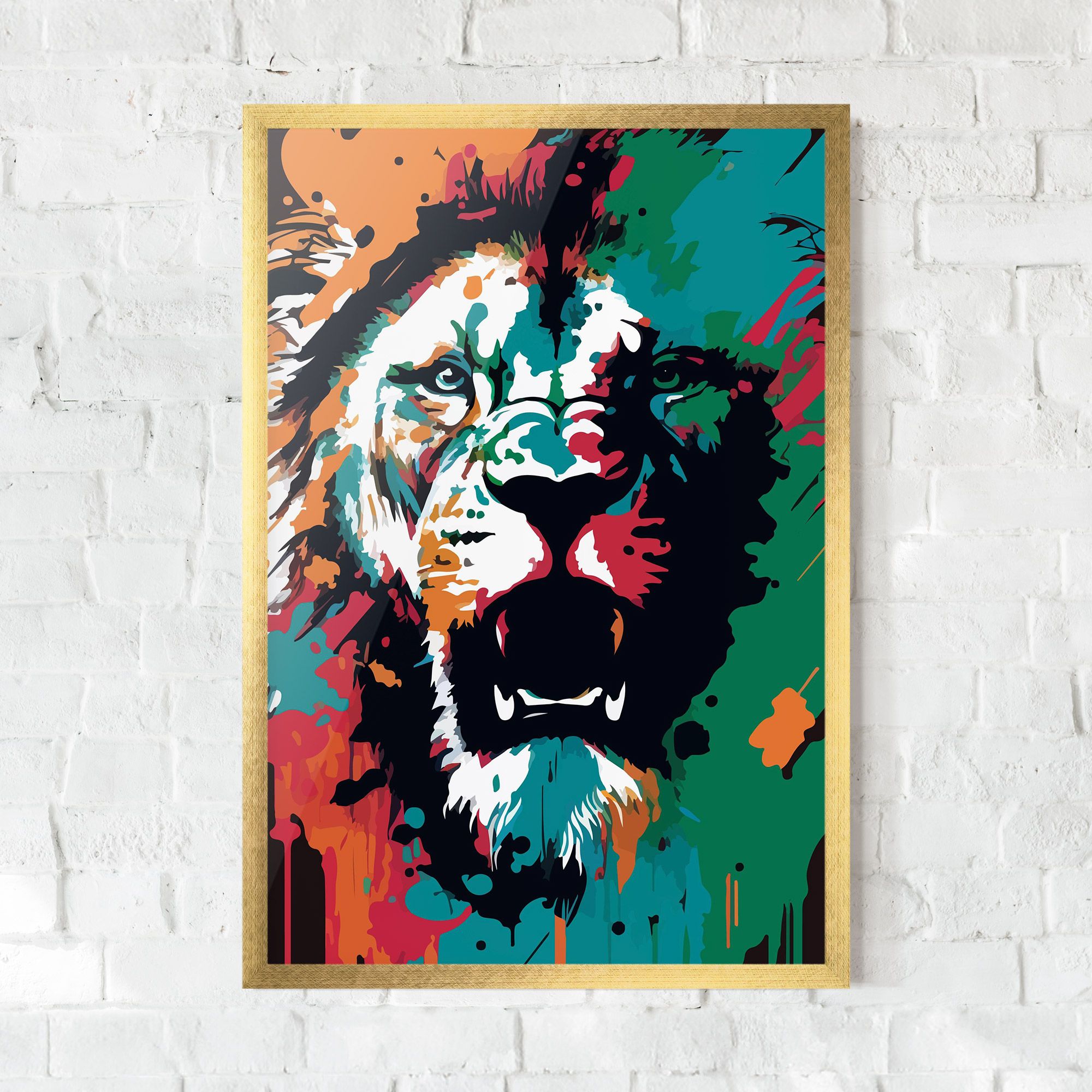 Blue Green Lion mockup 0