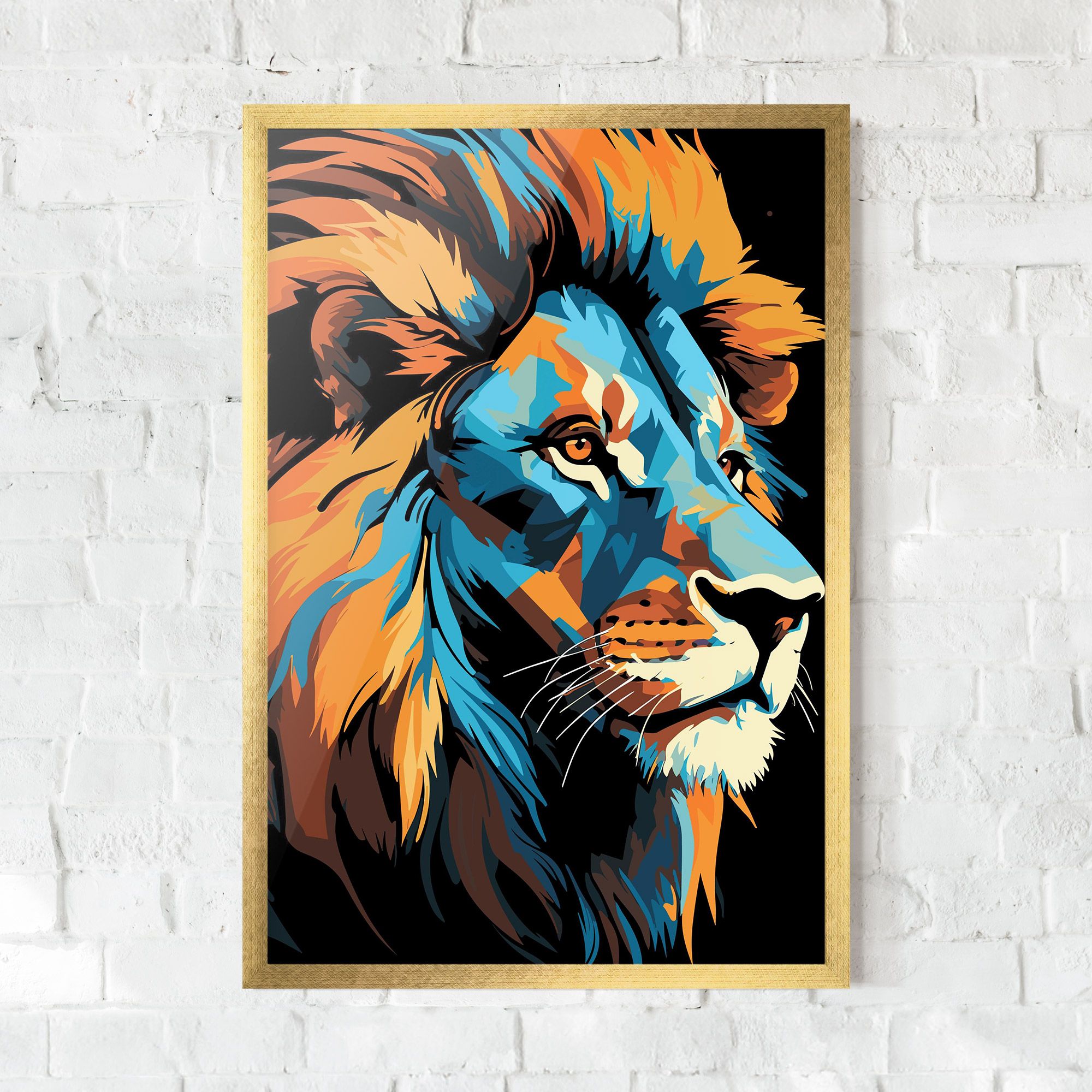Blue Yellow Lion mockup 0
