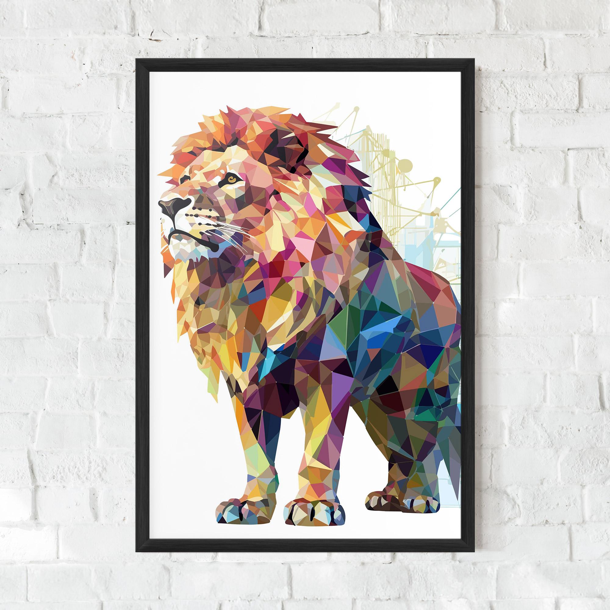 Poster Înrămat Artistic Lion mockup 0