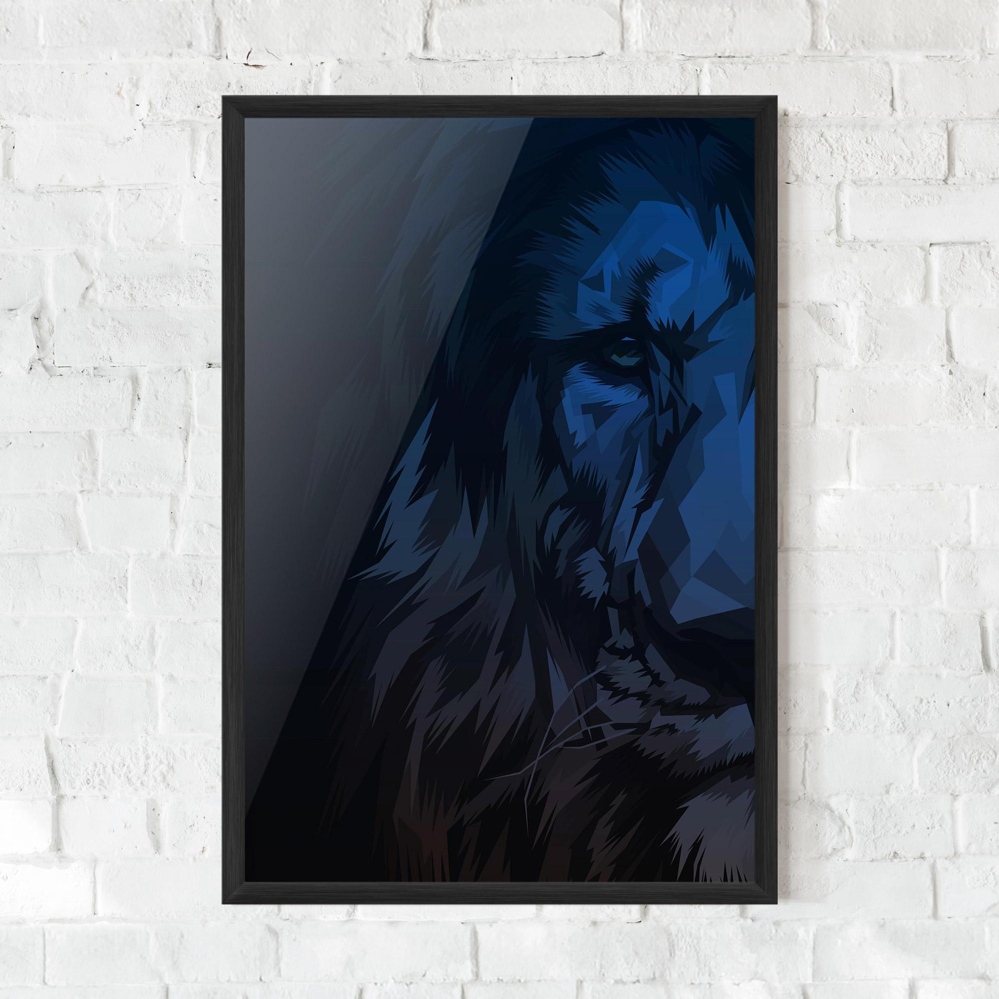 Poster Înrămat Blue Lion mockup 0