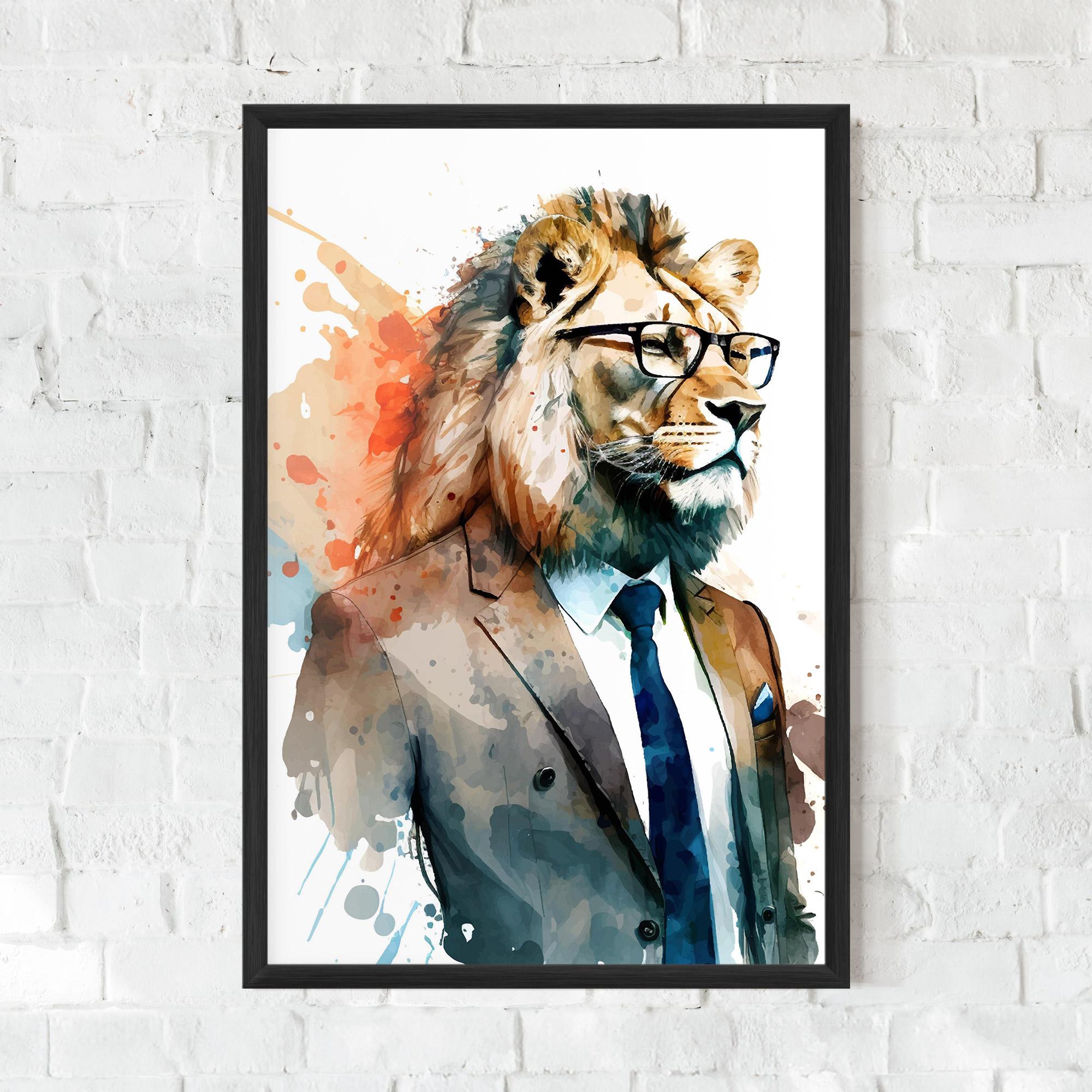 Poster Înrămat Brown Suit Lion mockup 0