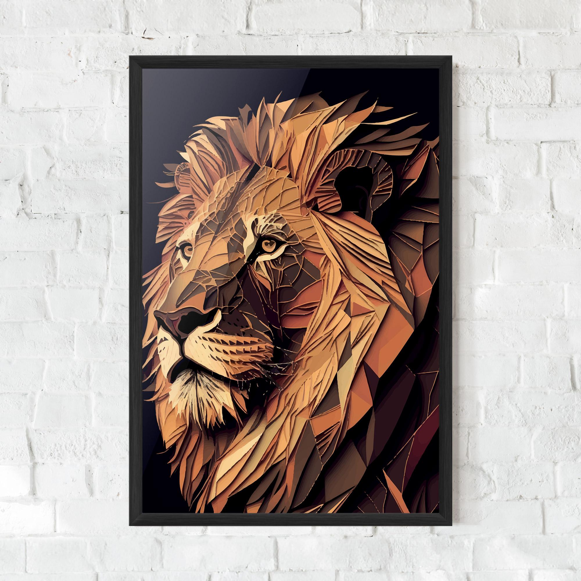 Poster Înrămat Orange Mix Lion mockup 0