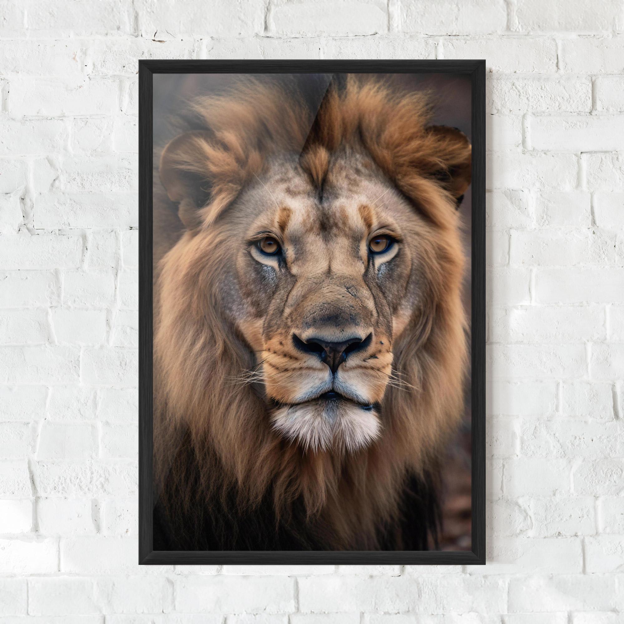 Poster Înrămat Wild Lion View mockup 0