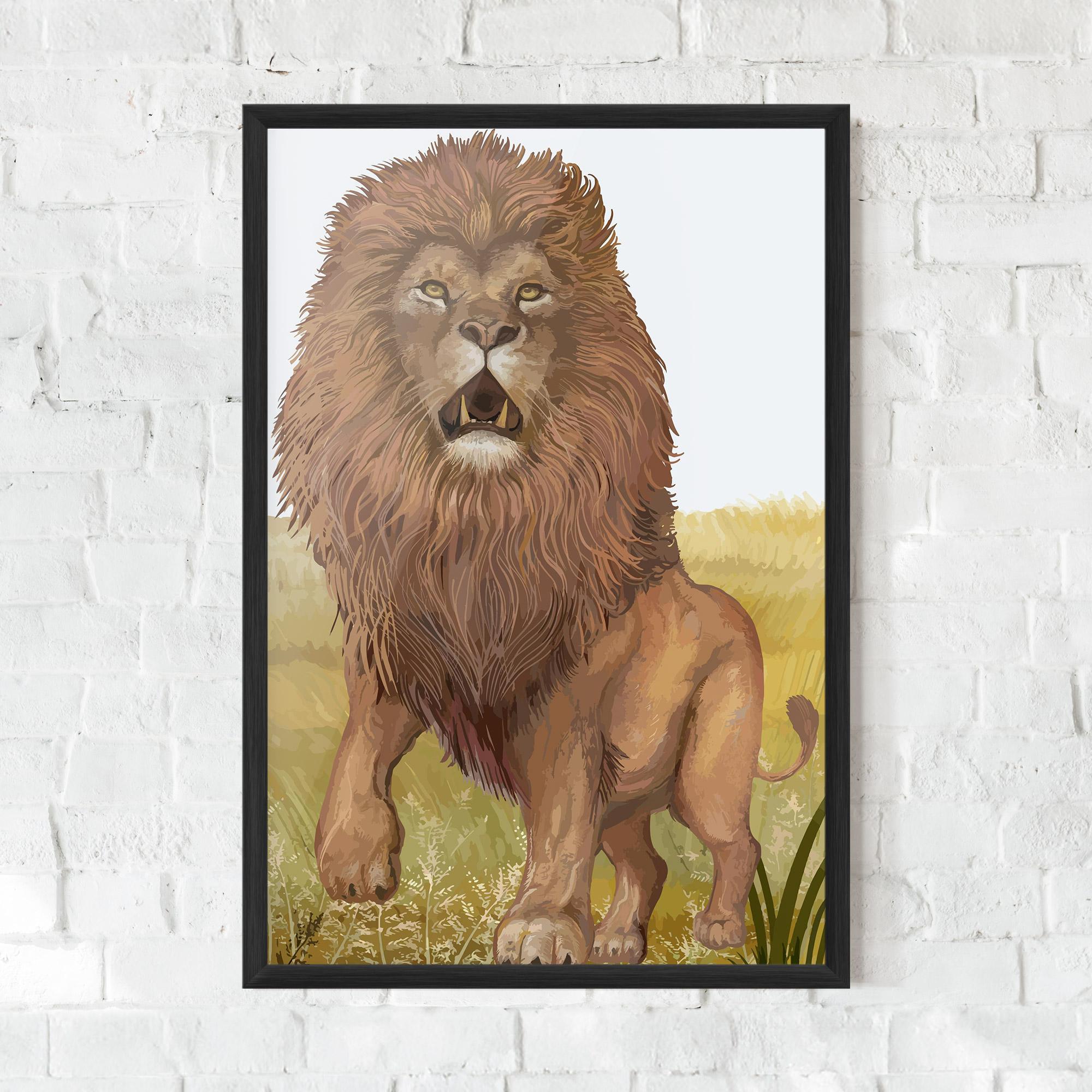 Poster Înrămat Wild Lion mockup 0