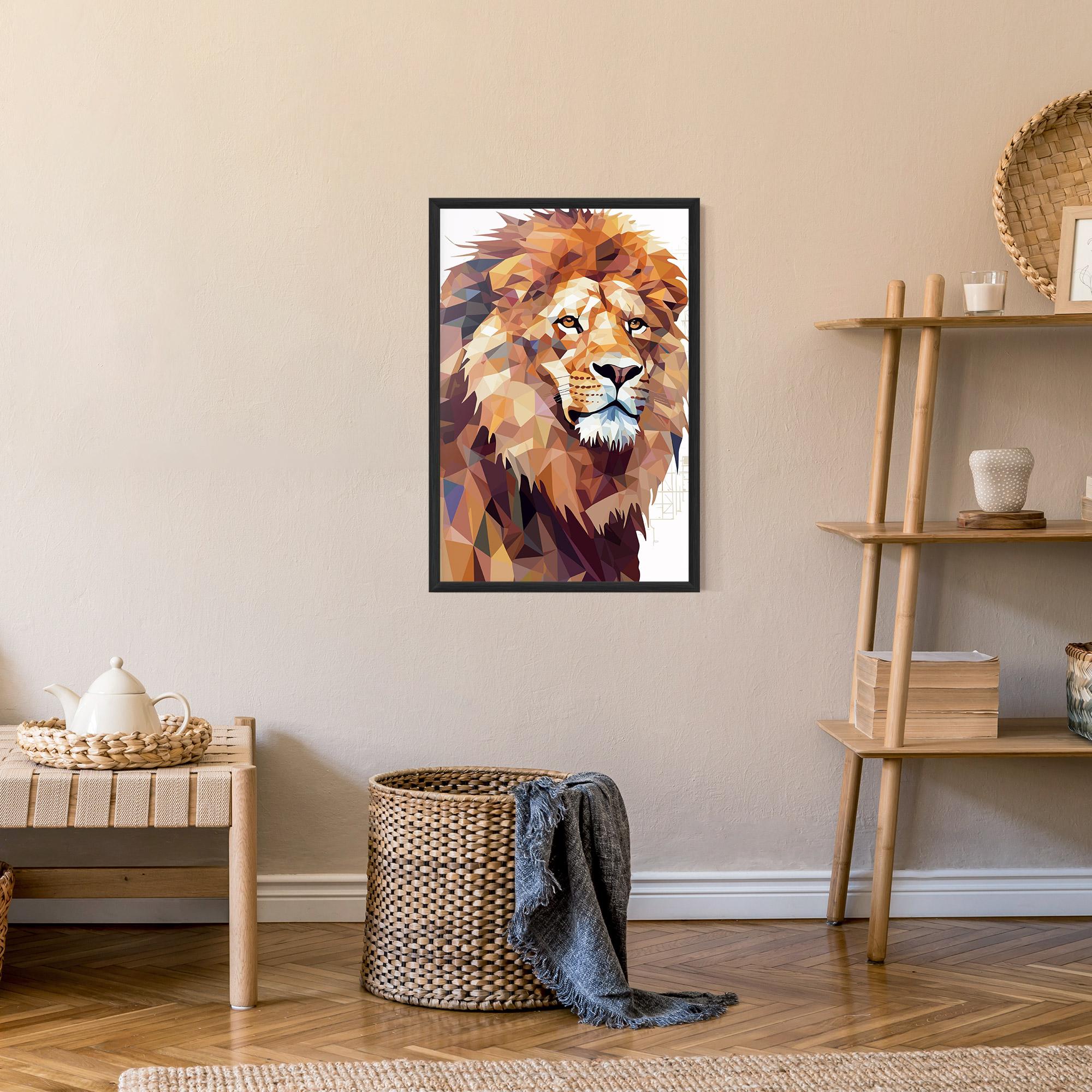 Poster Înrămat Artistic Lion Head mockup 9