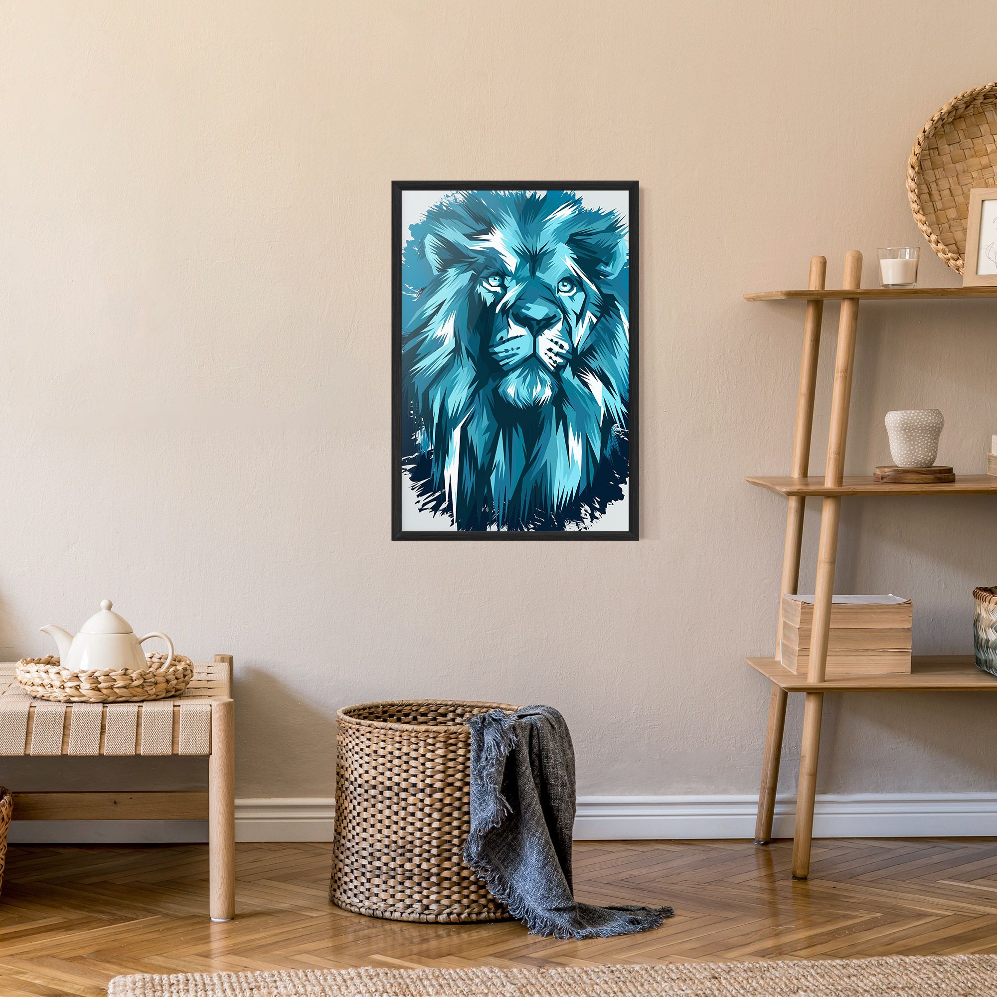 Blue Lion Head mockup 9