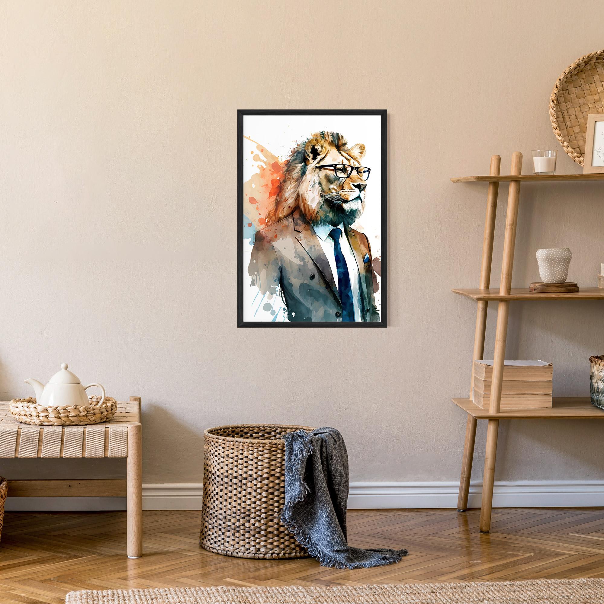 Poster Înrămat Brown Suit Lion mockup 9