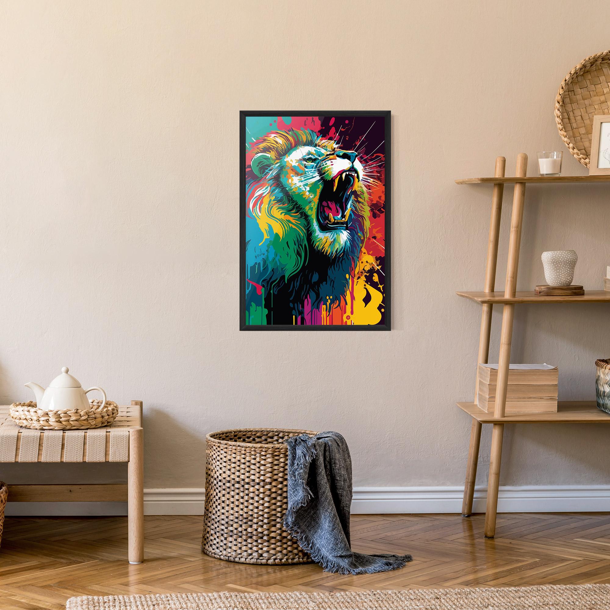Poster Înrămat Lion Splash mockup 9