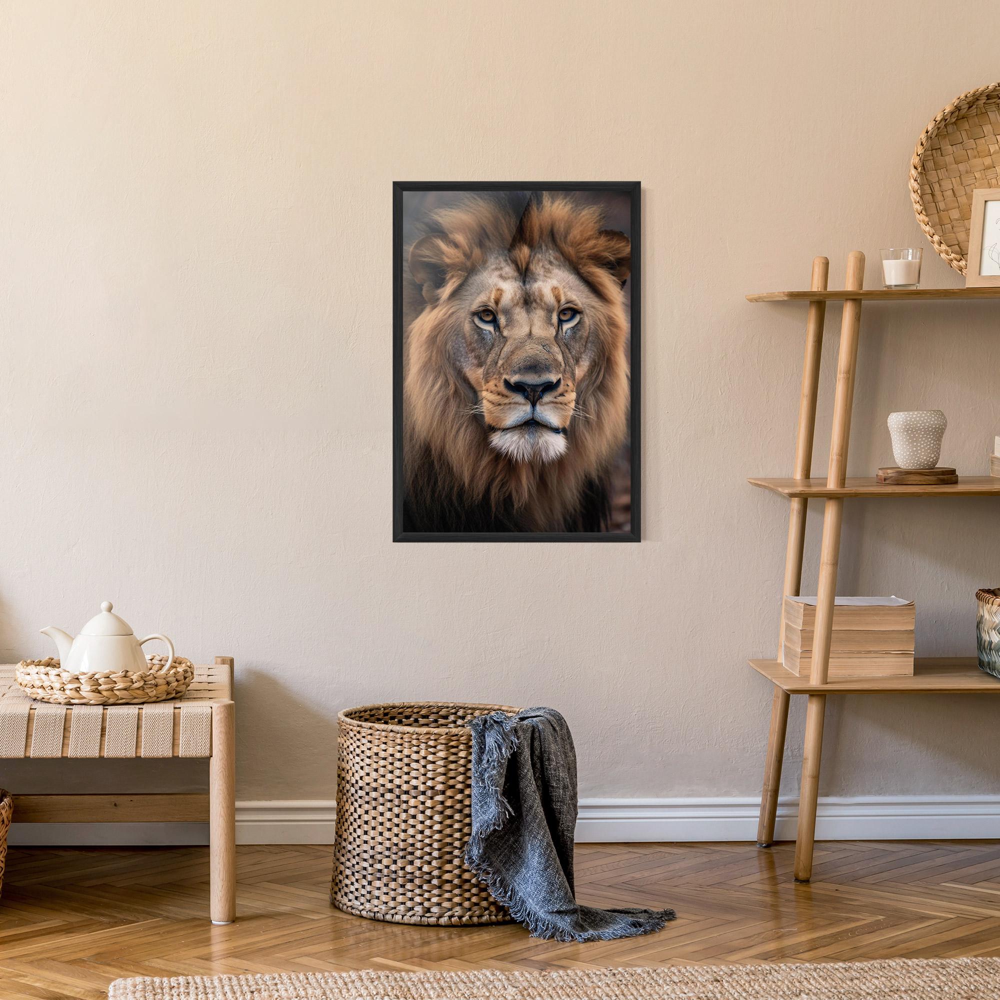 Poster Înrămat Wild Lion View mockup 9