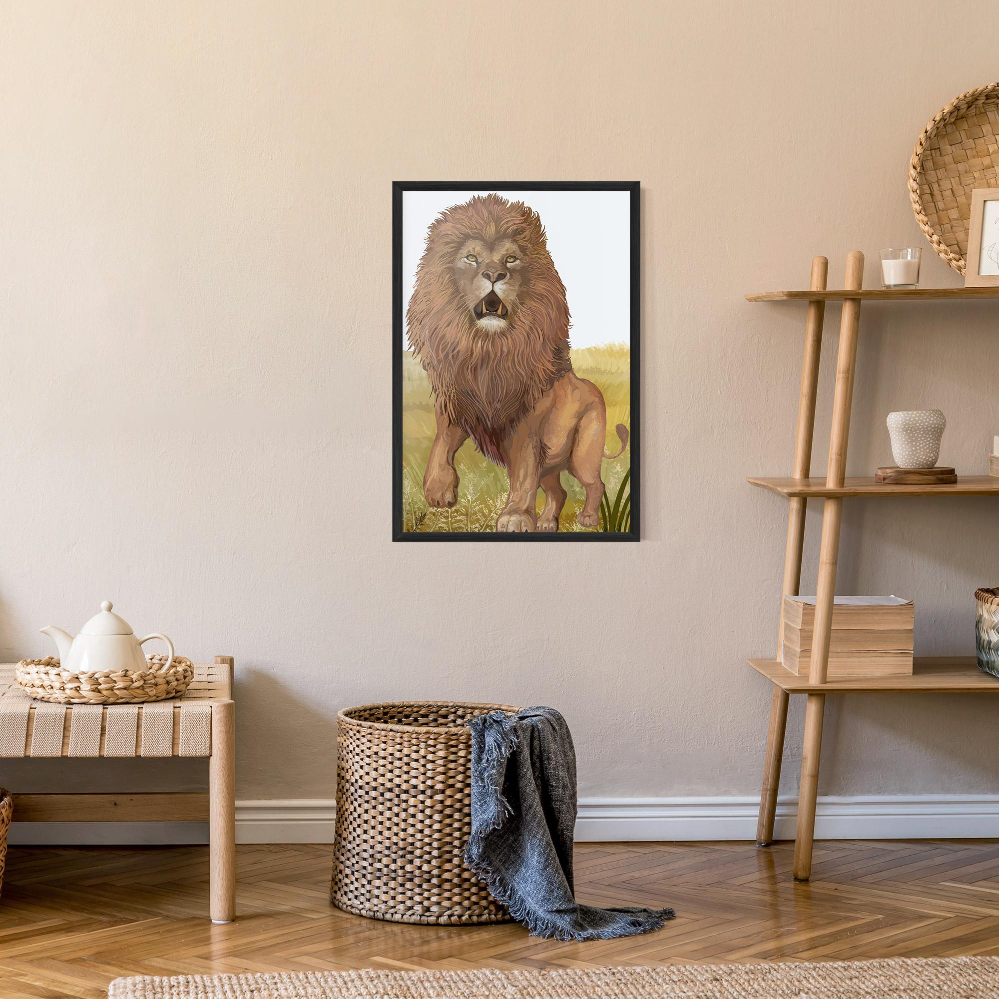 Poster Înrămat Wild Lion mockup 9