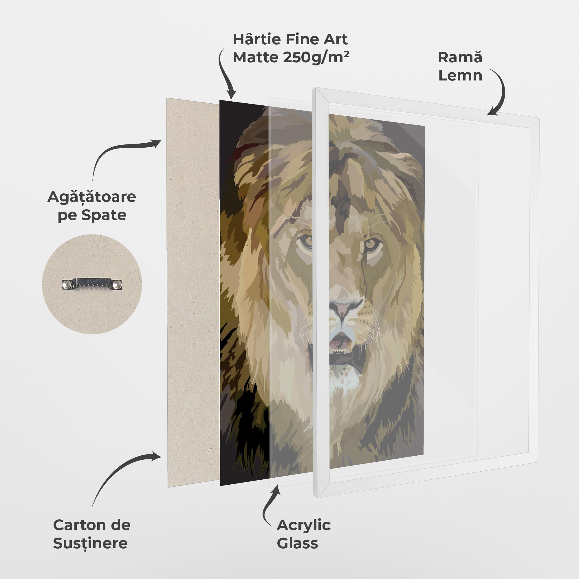 Poster Înrămat Beautiful Lion Art mockup 1