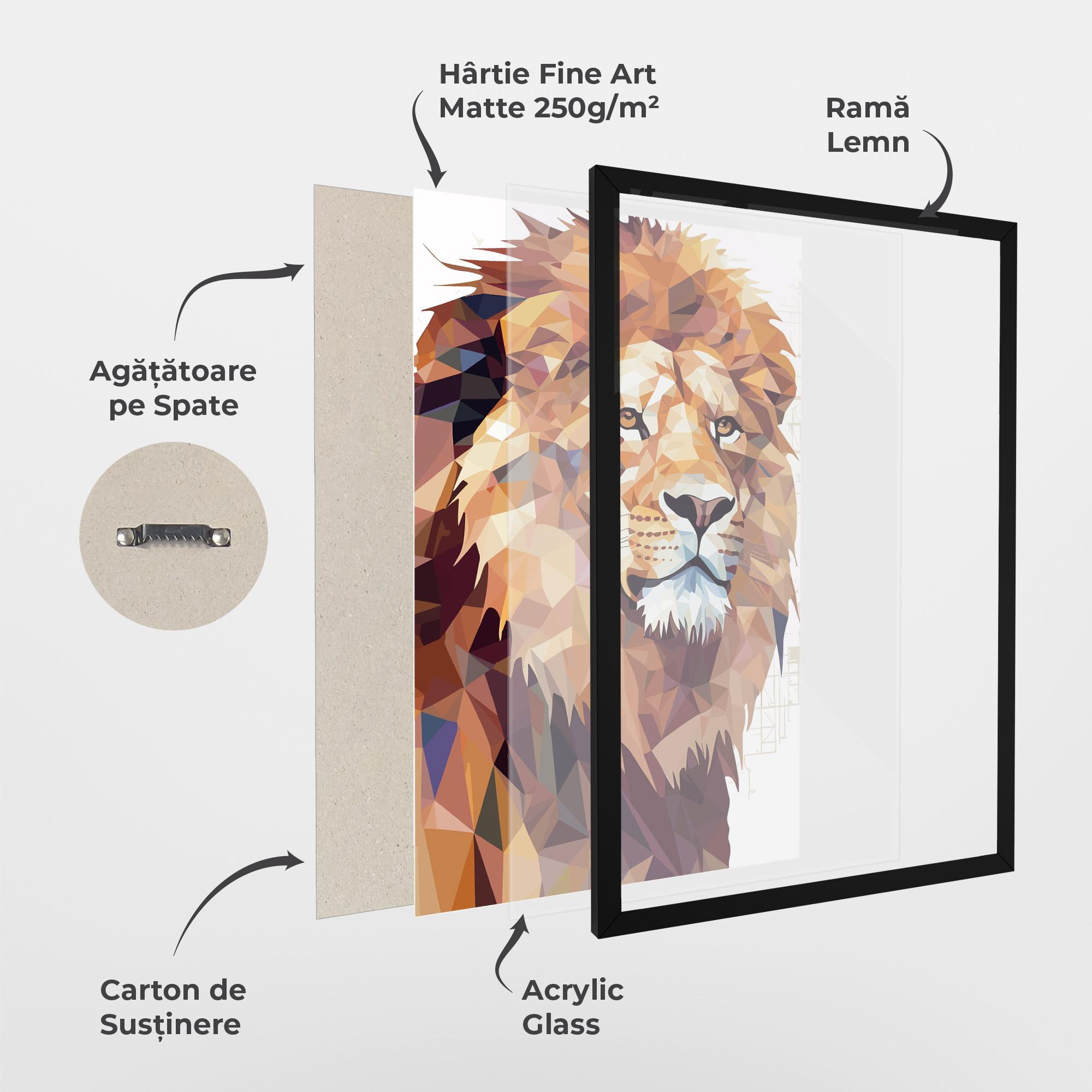Poster Înrămat Artistic Lion Head mockup 1