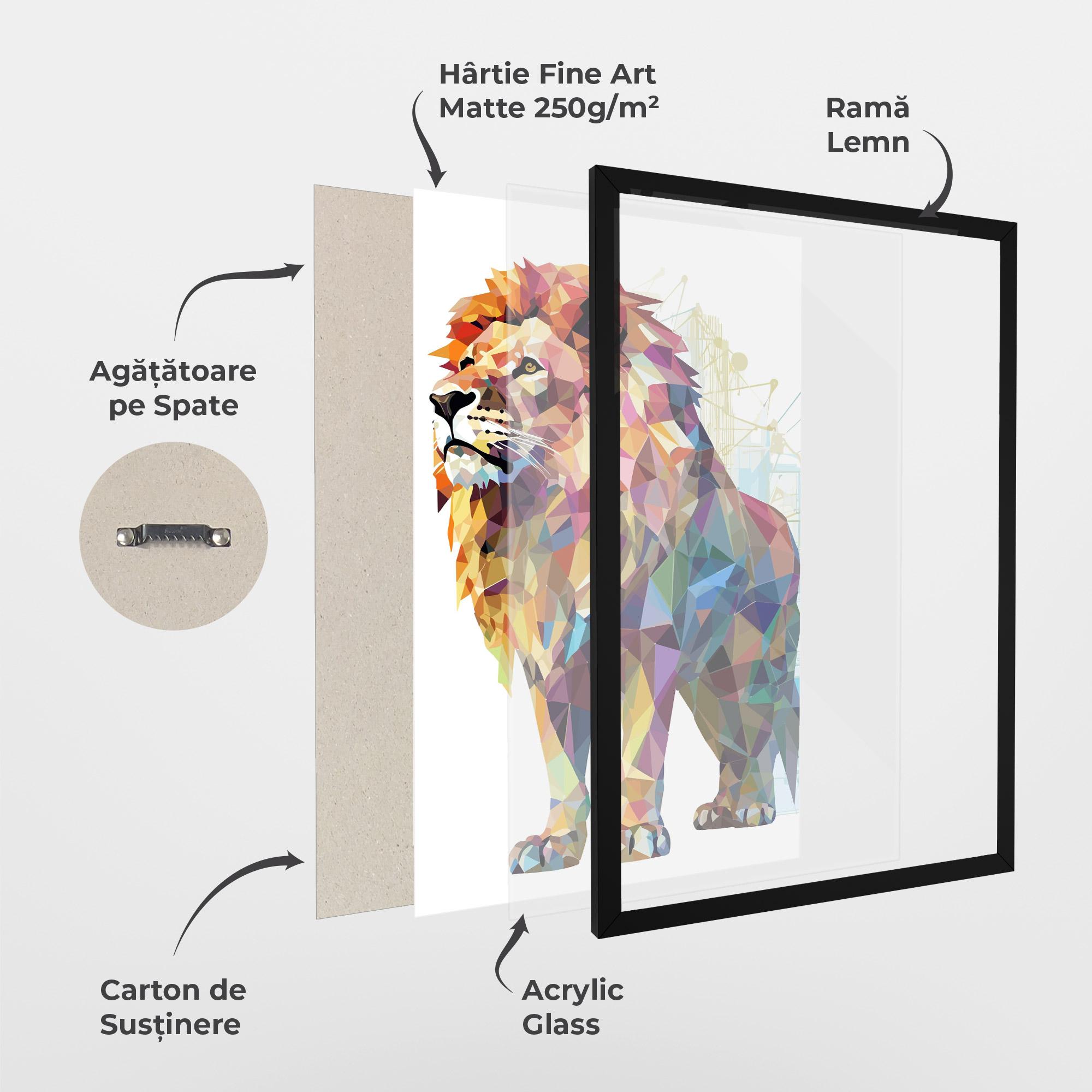 Poster Înrămat Artistic Lion mockup 1