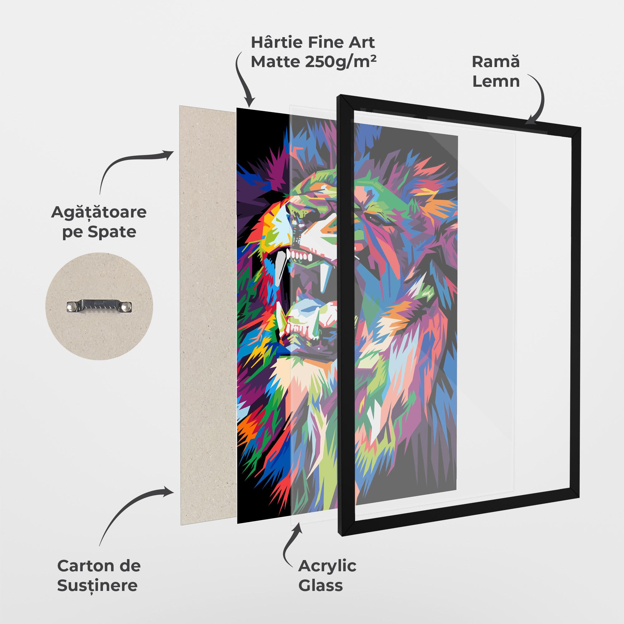 Poster Înrămat Beautiful Lion mockup 1