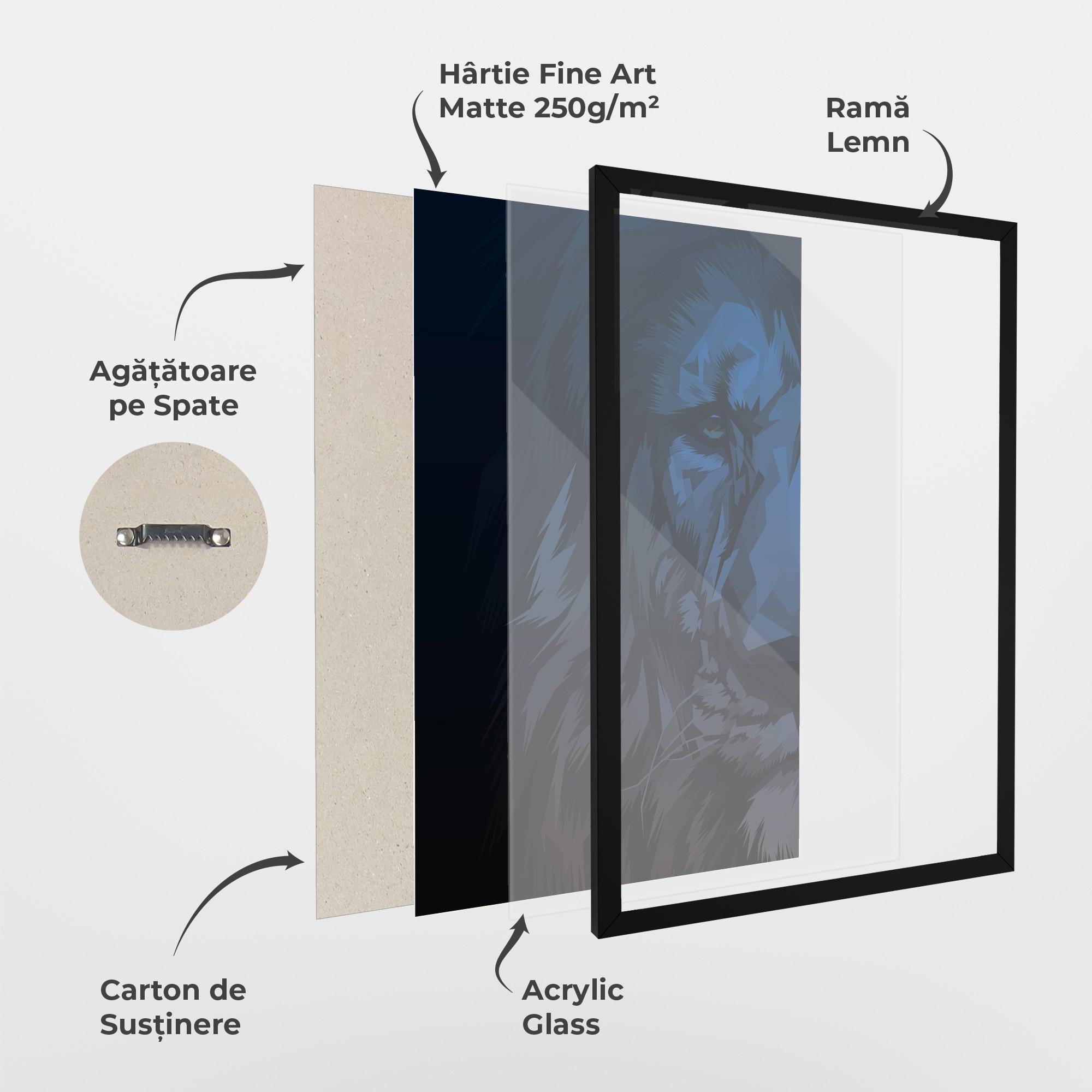 Poster Înrămat Blue Lion mockup 1