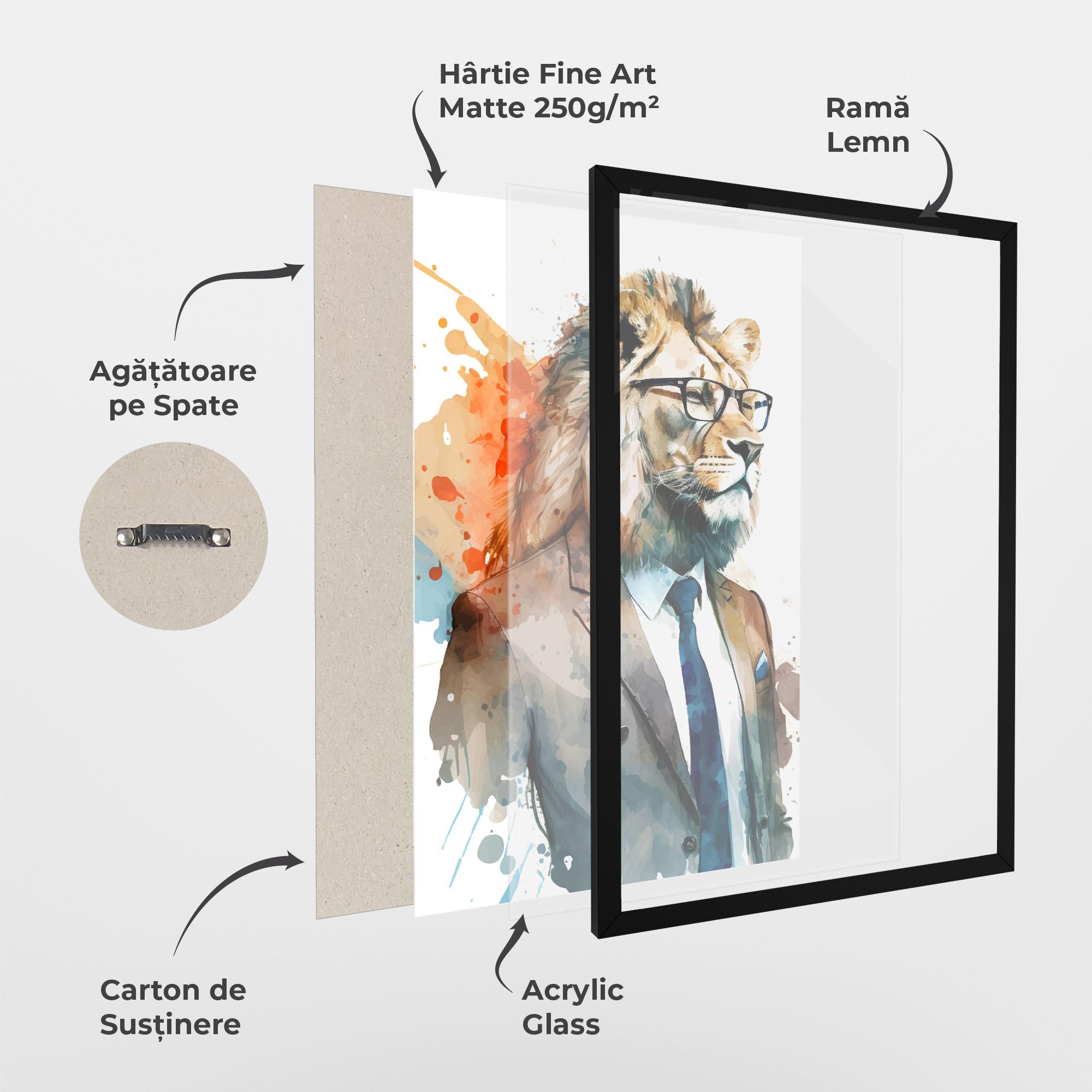 Poster Înrămat Brown Suit Lion mockup 1