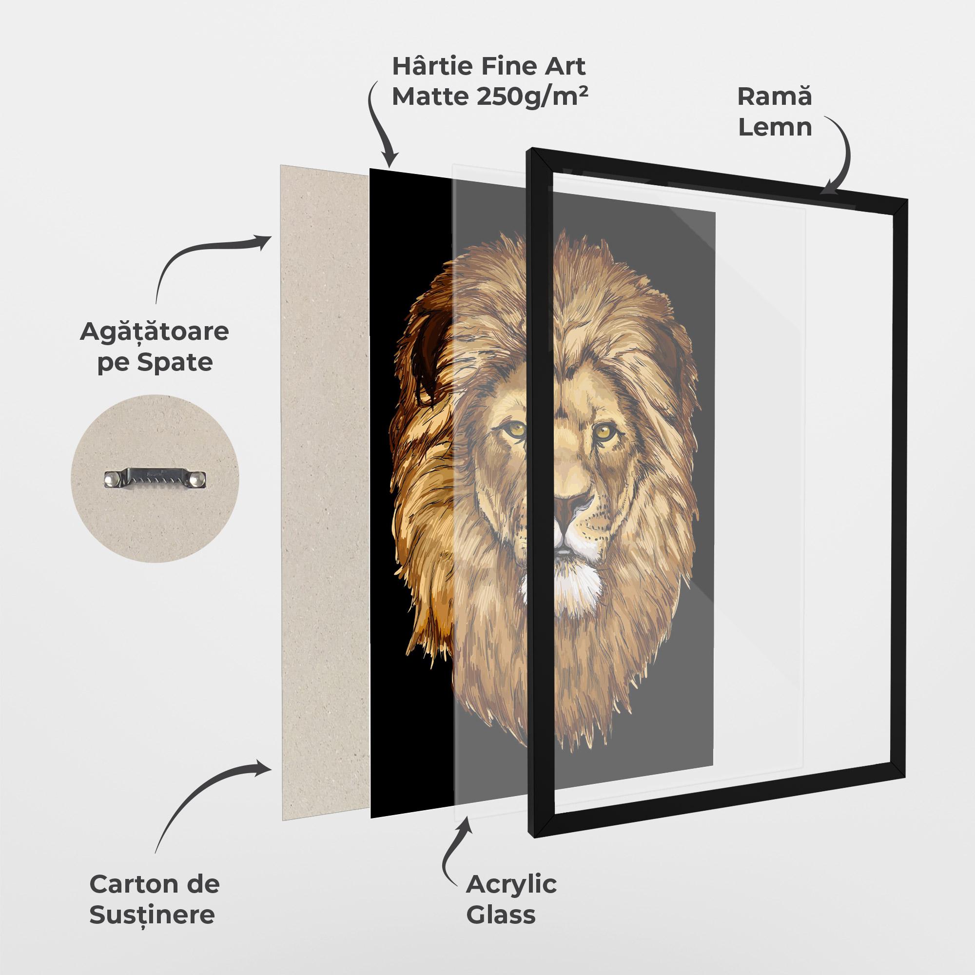 Poster Înrămat Lion Head mockup 1