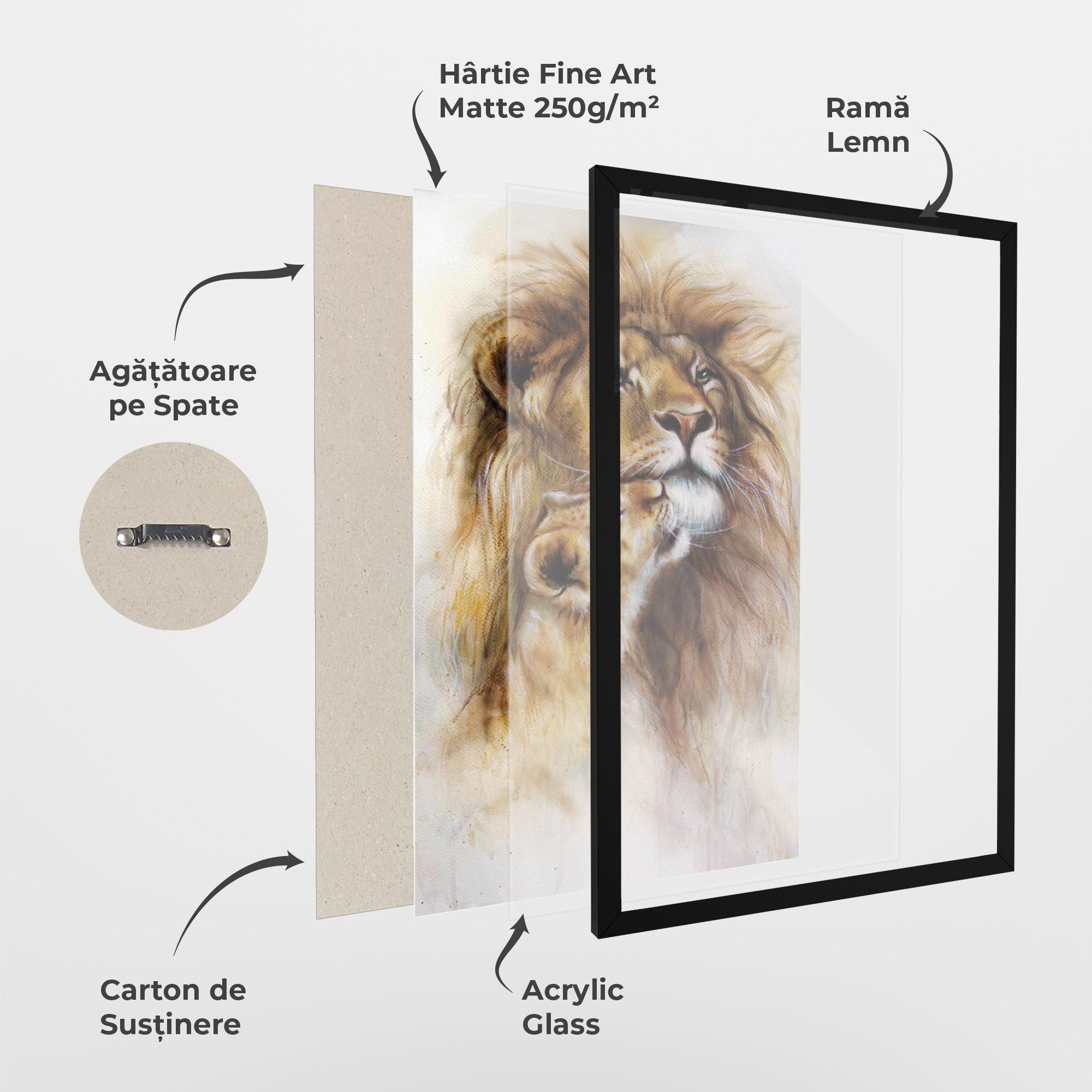Poster Înrămat Lion Love mockup 1