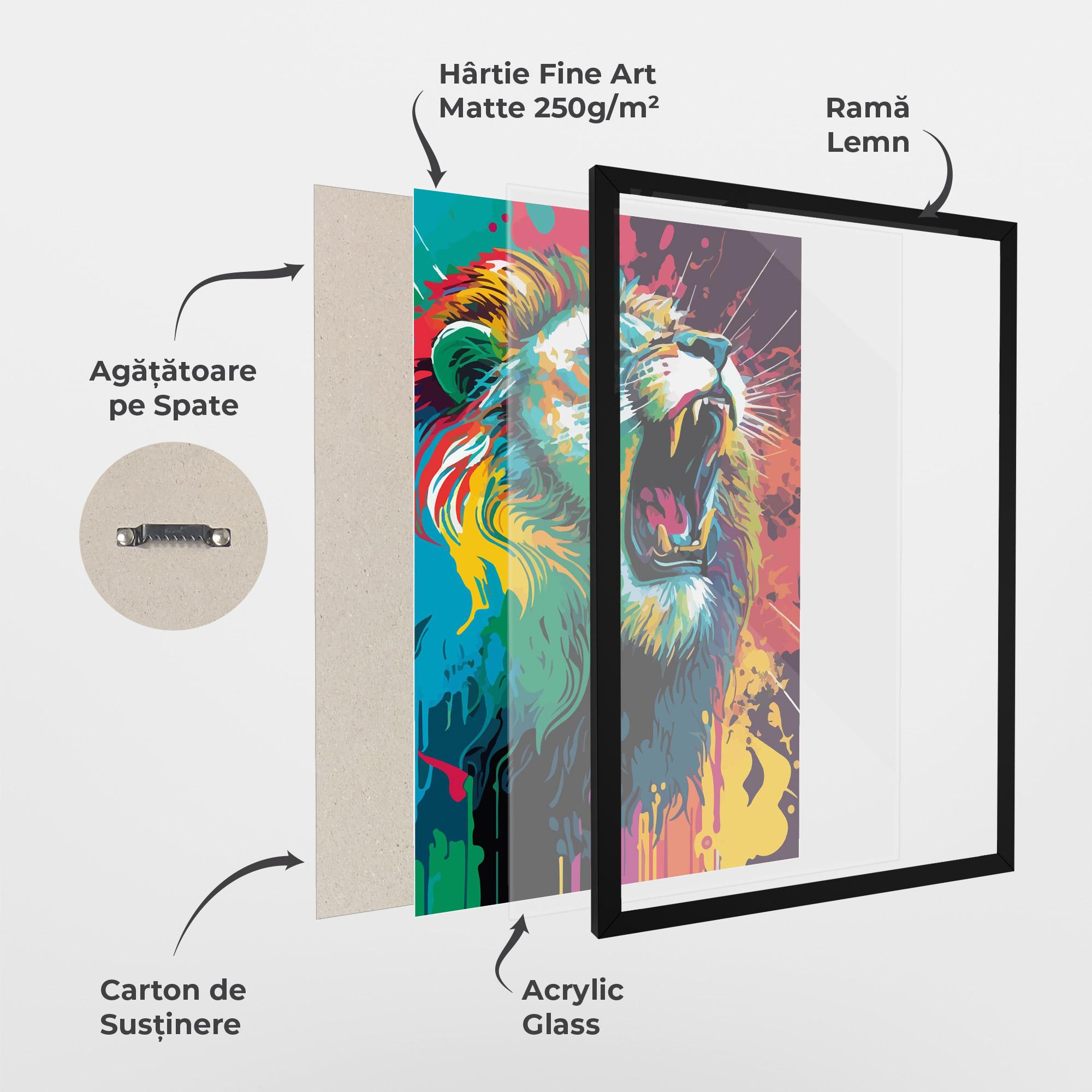 Poster Înrămat Lion Splash mockup 1
