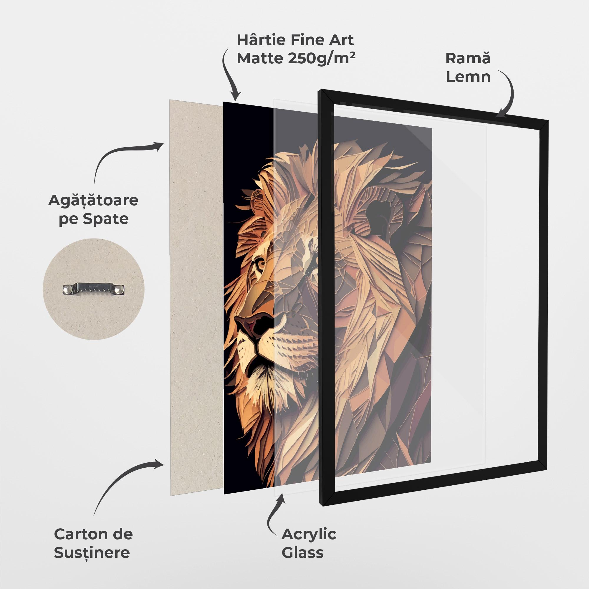 Poster Înrămat Orange Mix Lion mockup 1