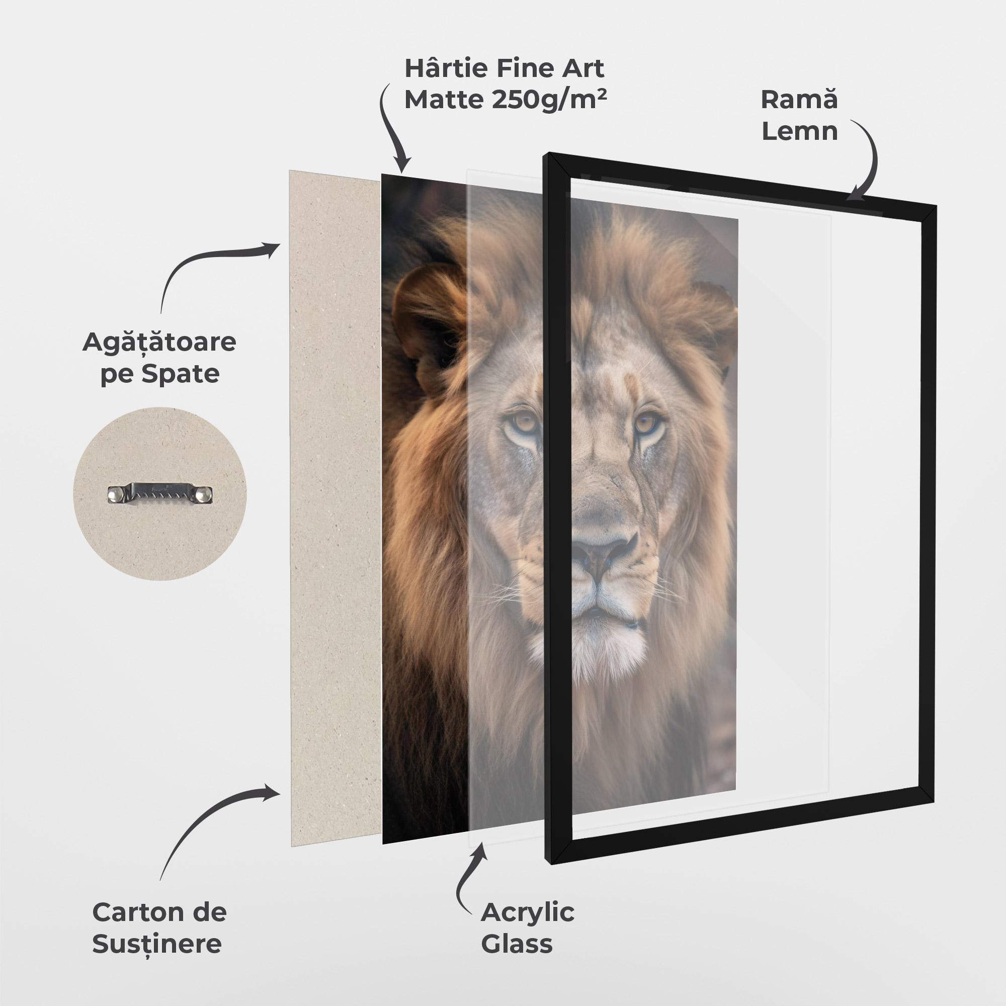 Poster Înrămat Wild Lion View mockup 1