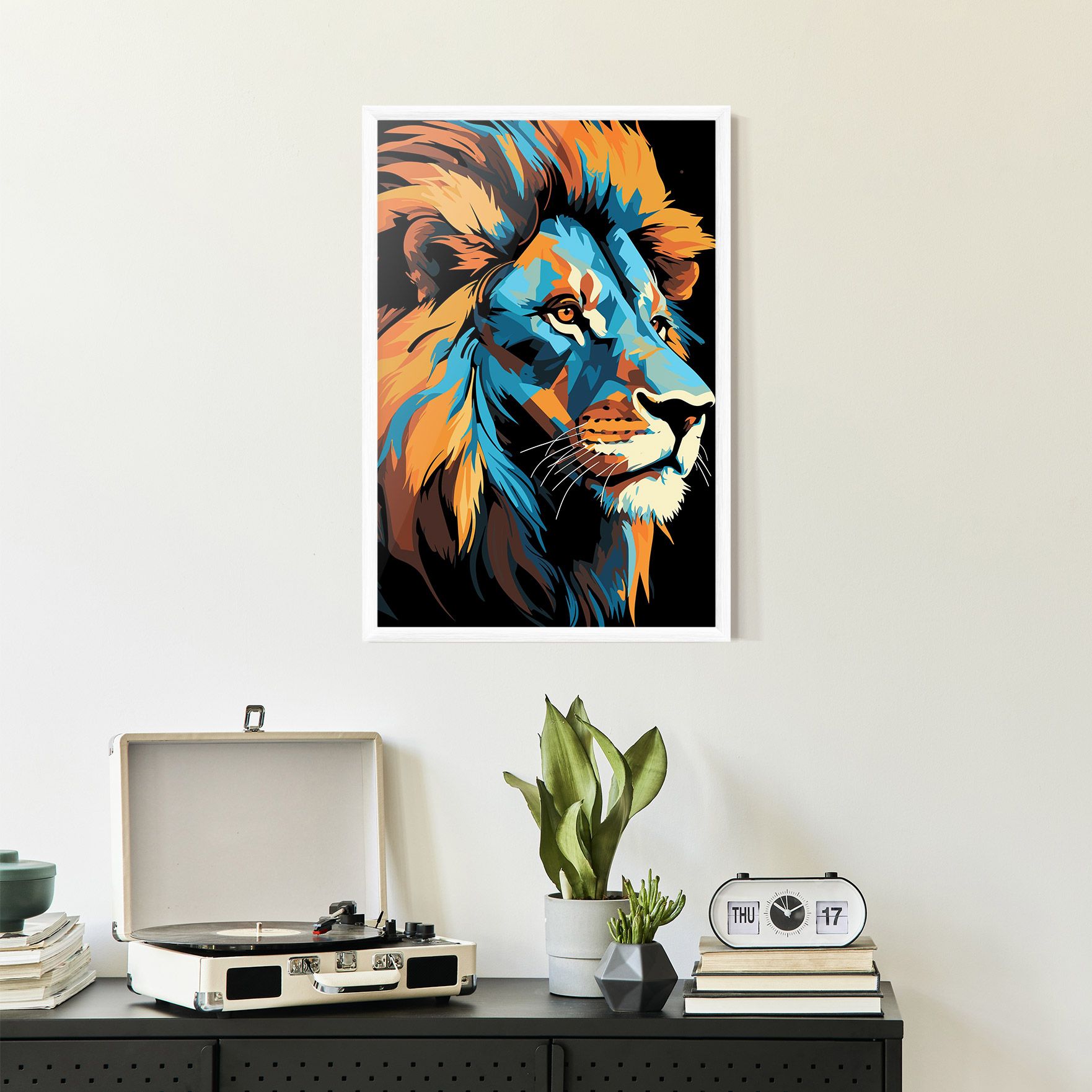 Blue Yellow Lion mockup 2