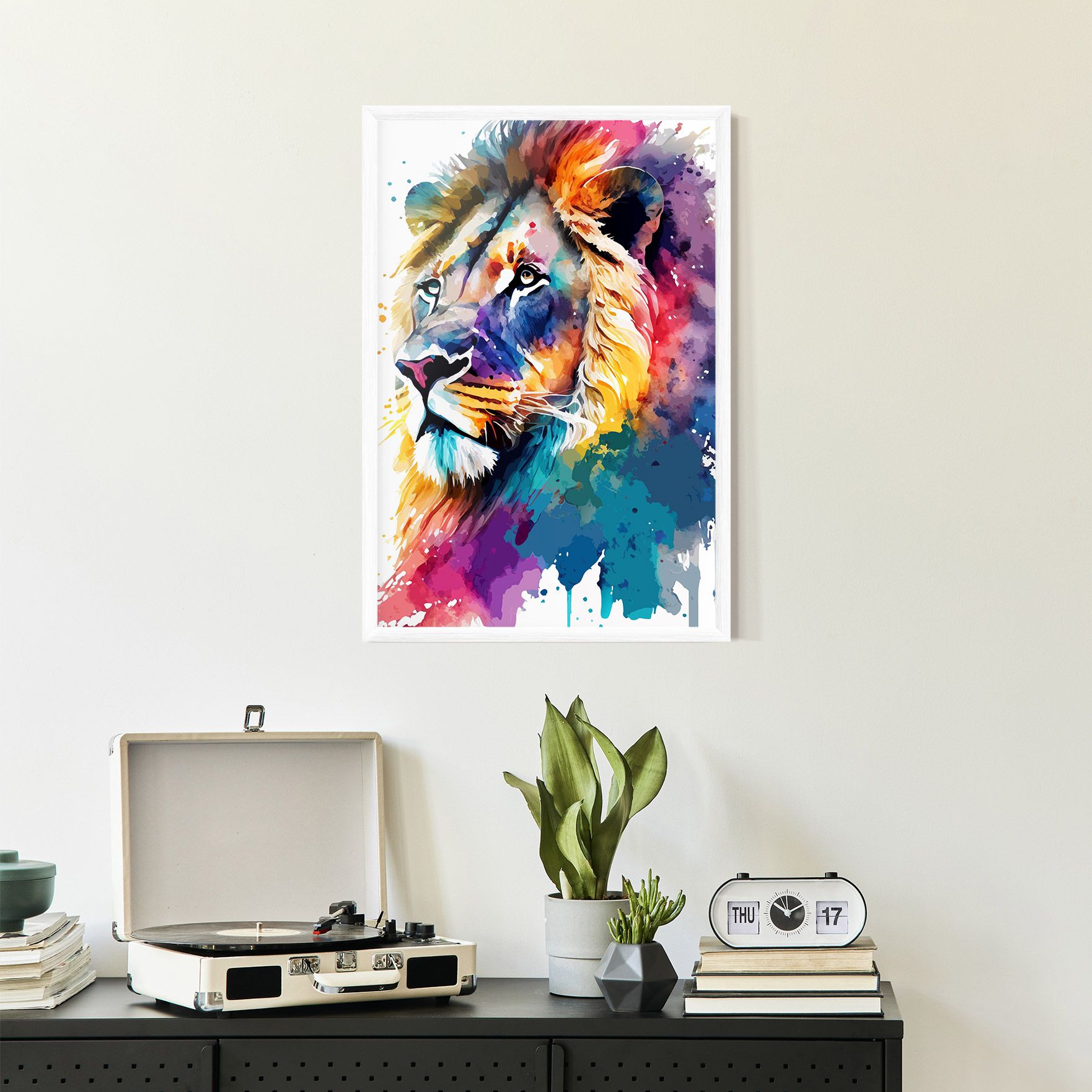 Vibrant Color Lion mockup 2