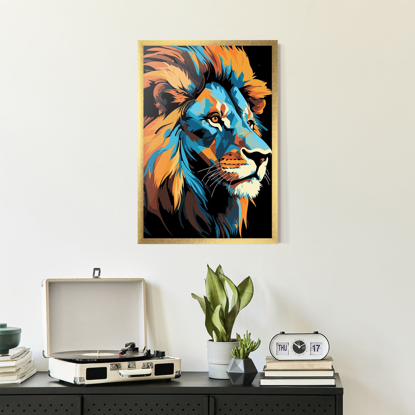 Blue Yellow Lion mockup 2