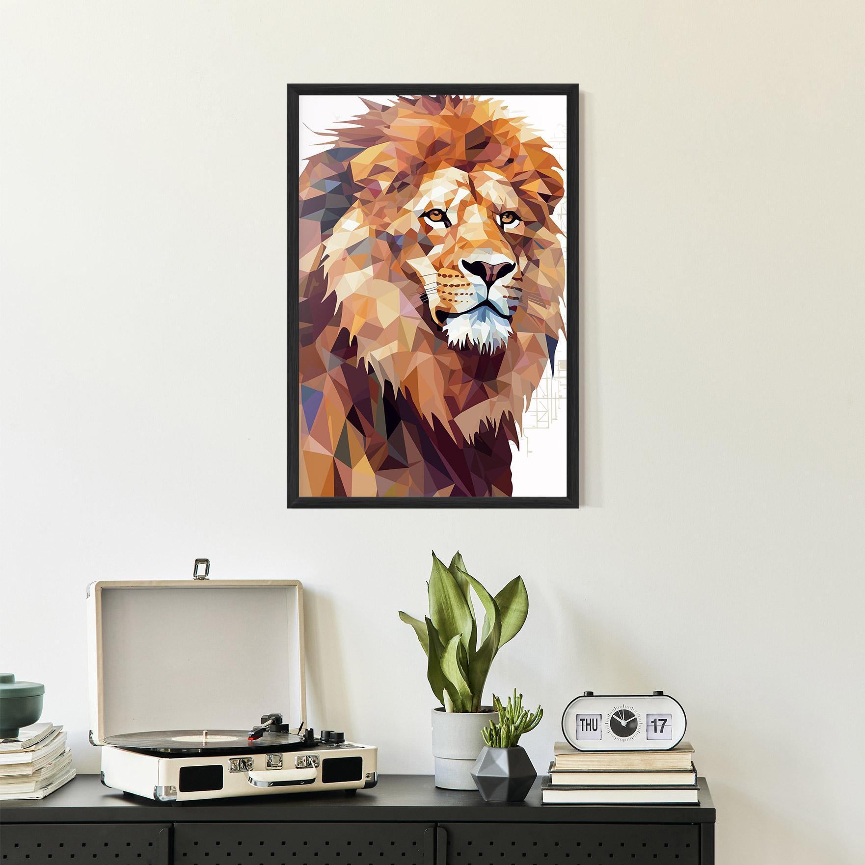 Poster Înrămat Artistic Lion Head mockup 2