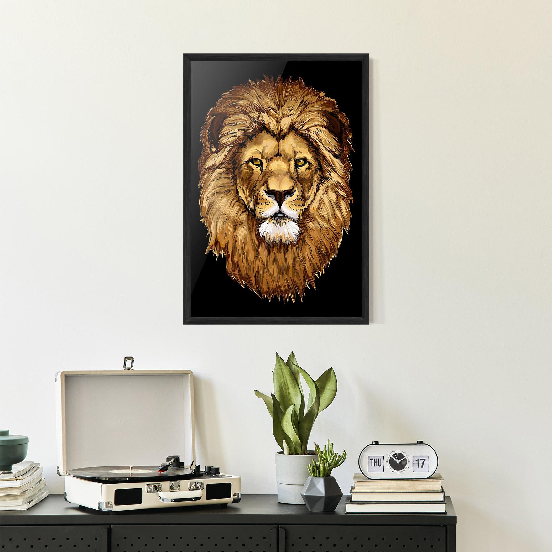 Poster Înrămat Lion Head mockup 2
