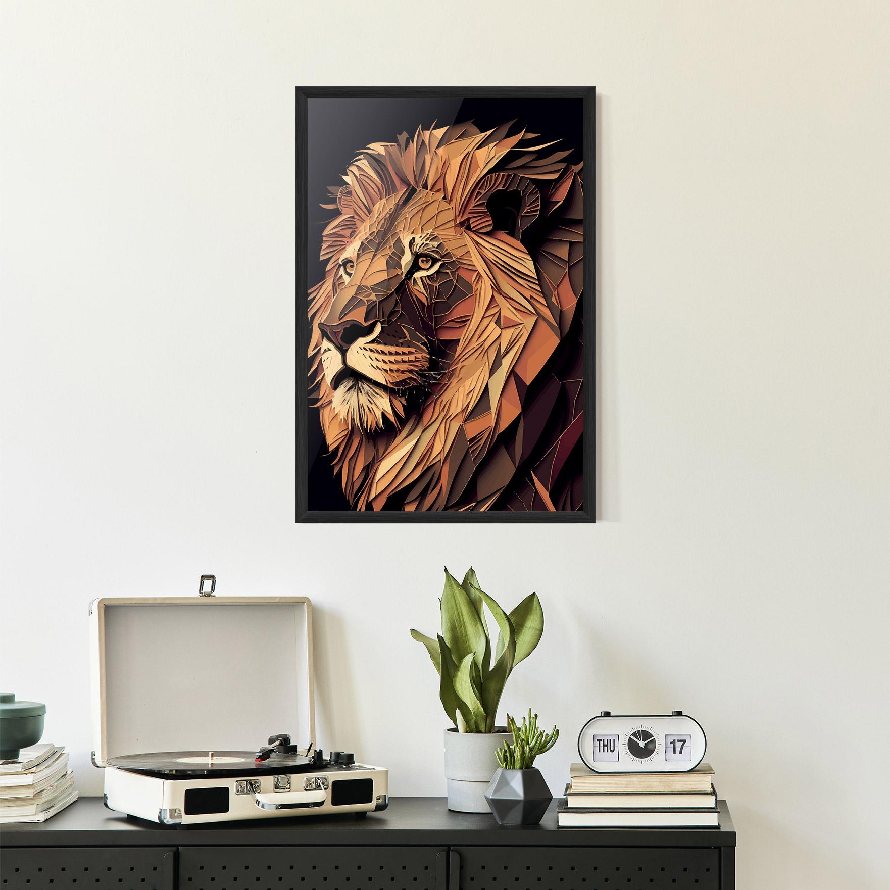 Poster Înrămat Orange Mix Lion mockup 2
