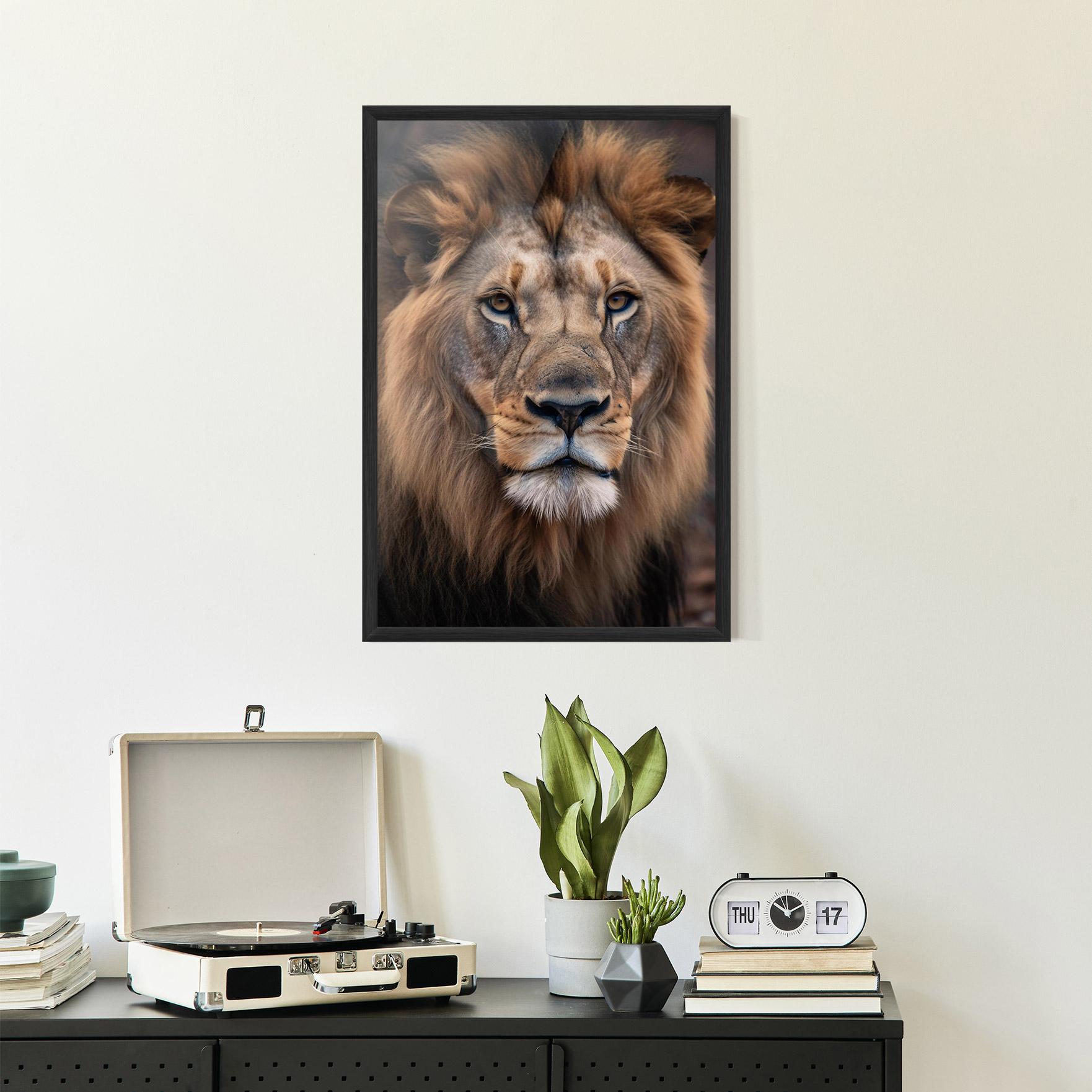 Poster Înrămat Wild Lion View mockup 2