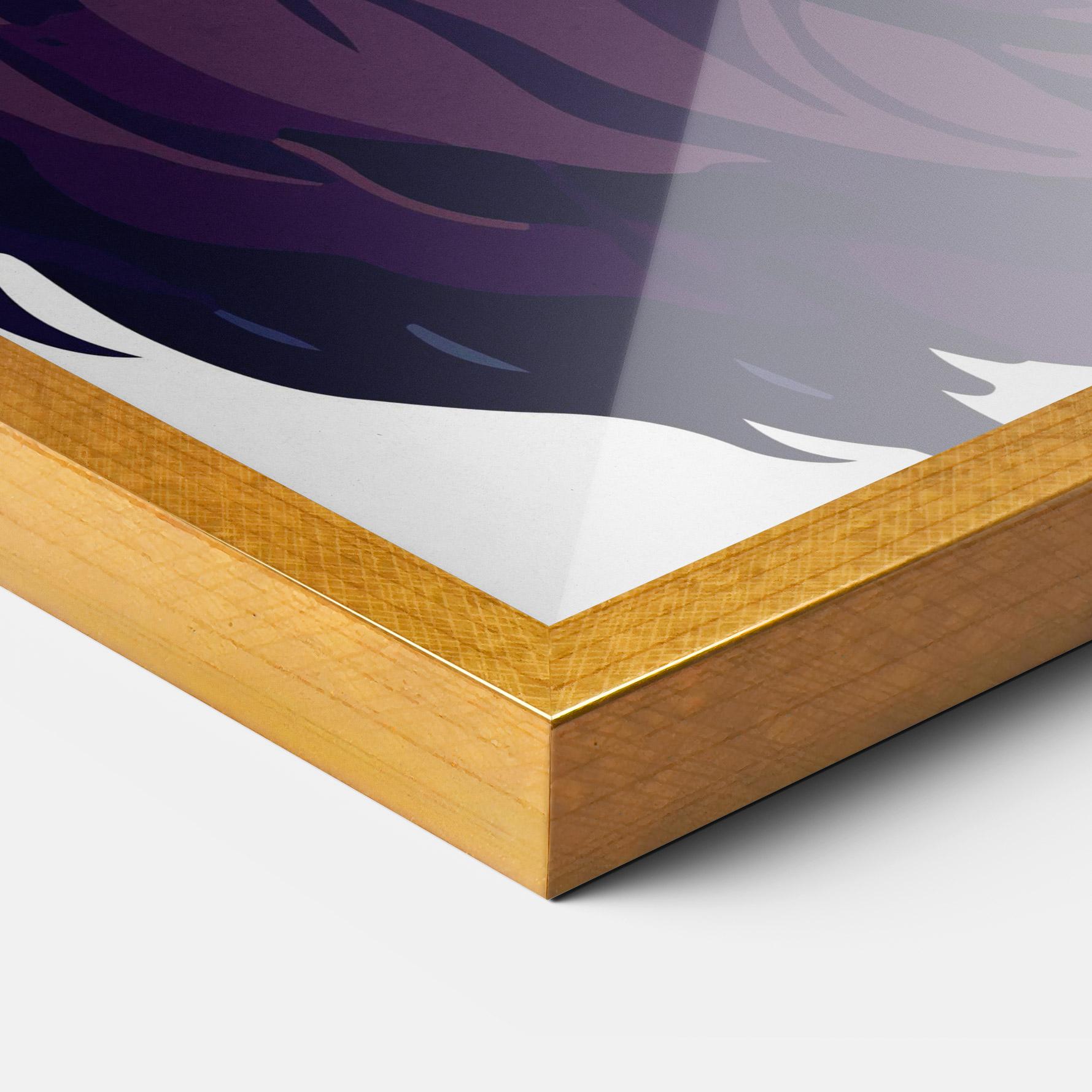 Poster Înrămat Purple Glassesc Lion mockup 3