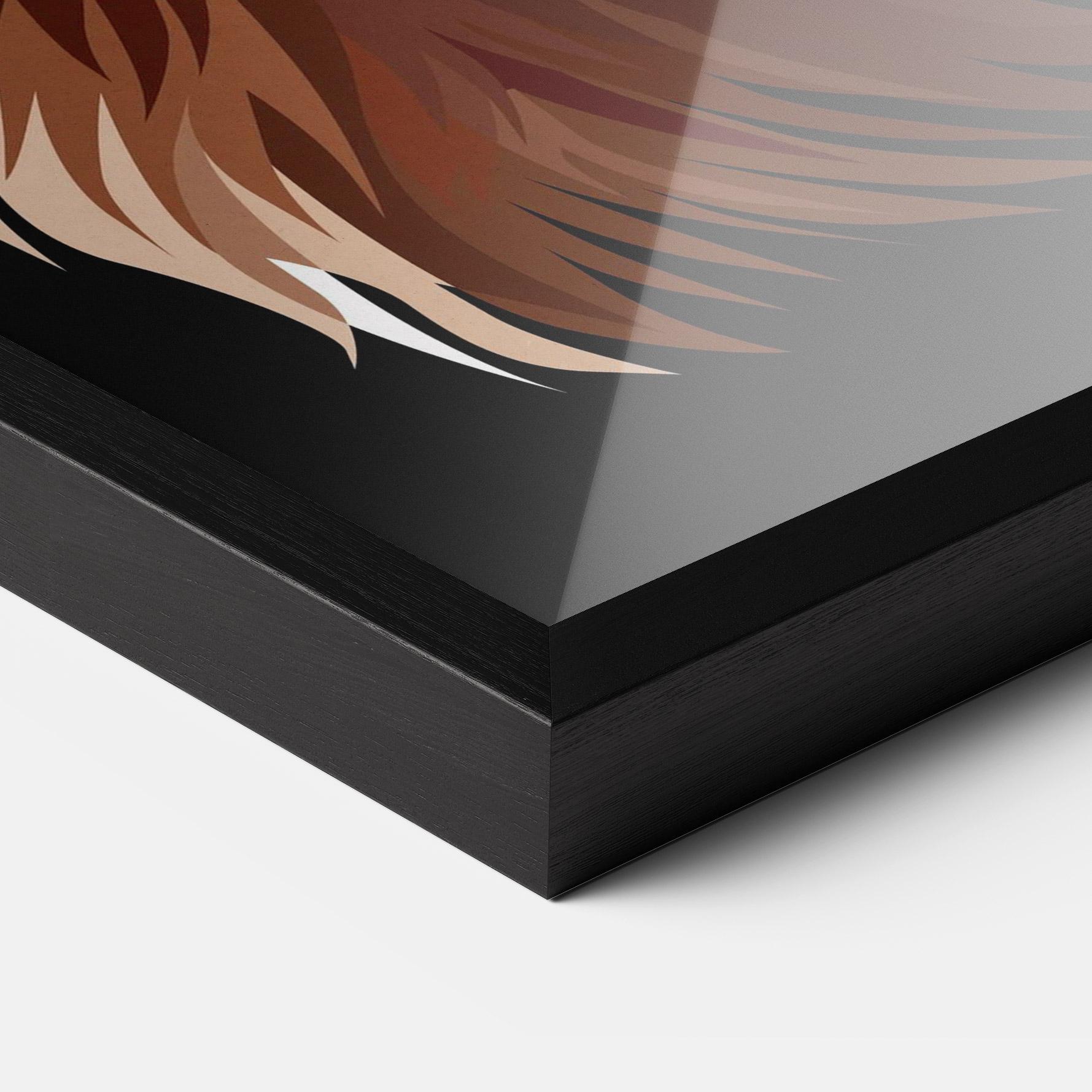 Poster Înrămat Angry Lion Head mockup 3