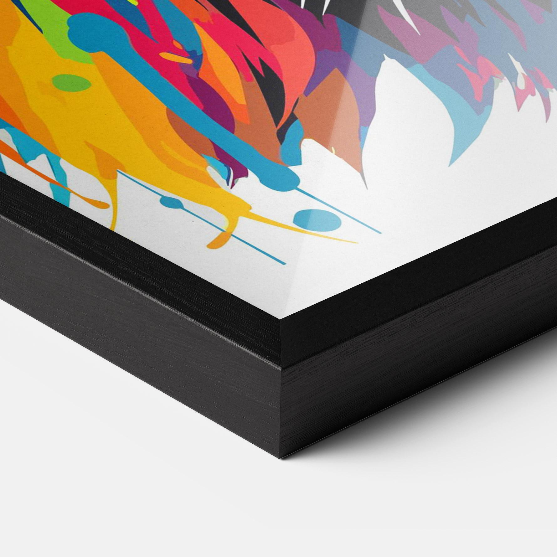 Poster Înrămat Angry Lion Mix mockup 3