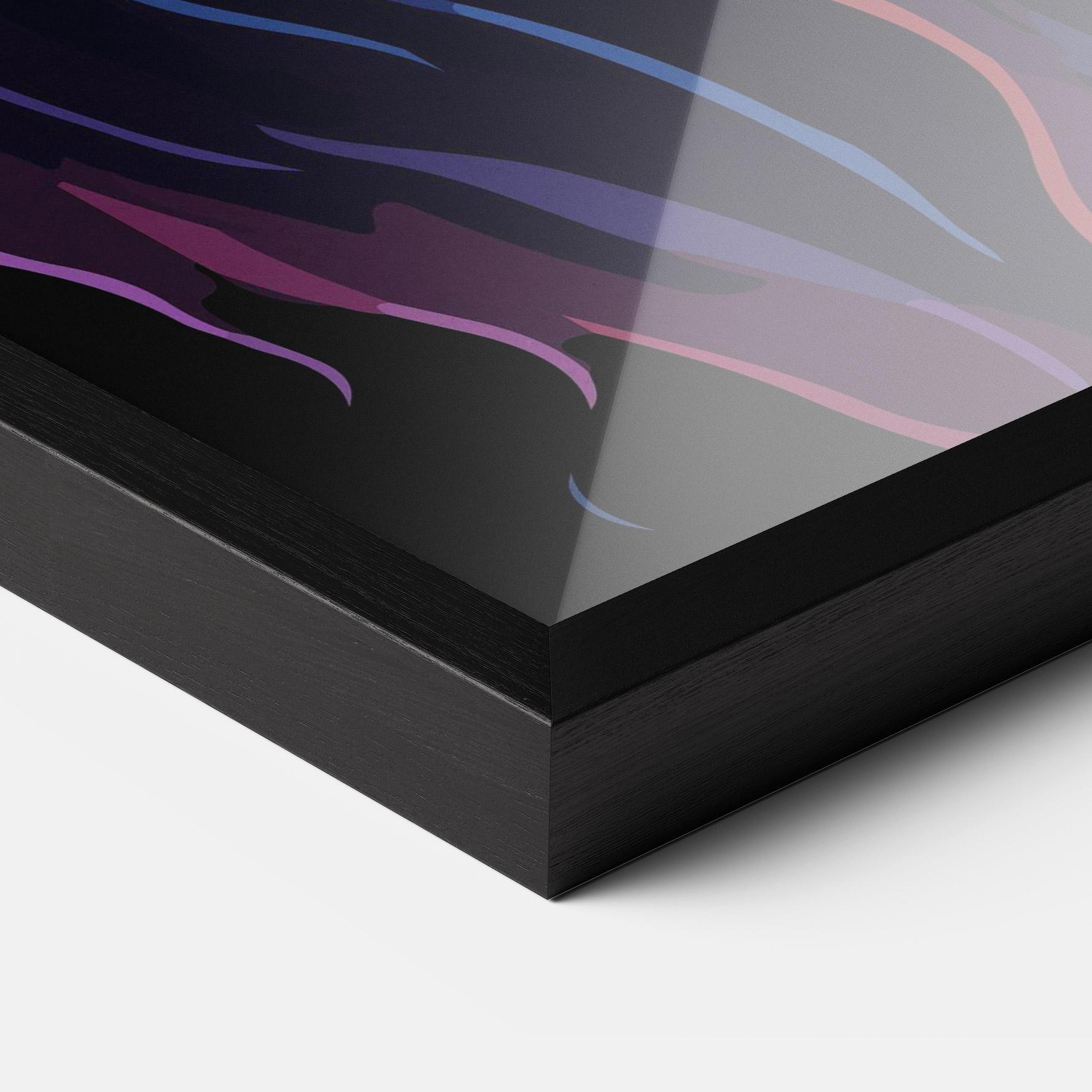 Poster Înrămat Colorful Lion On Black mockup 3