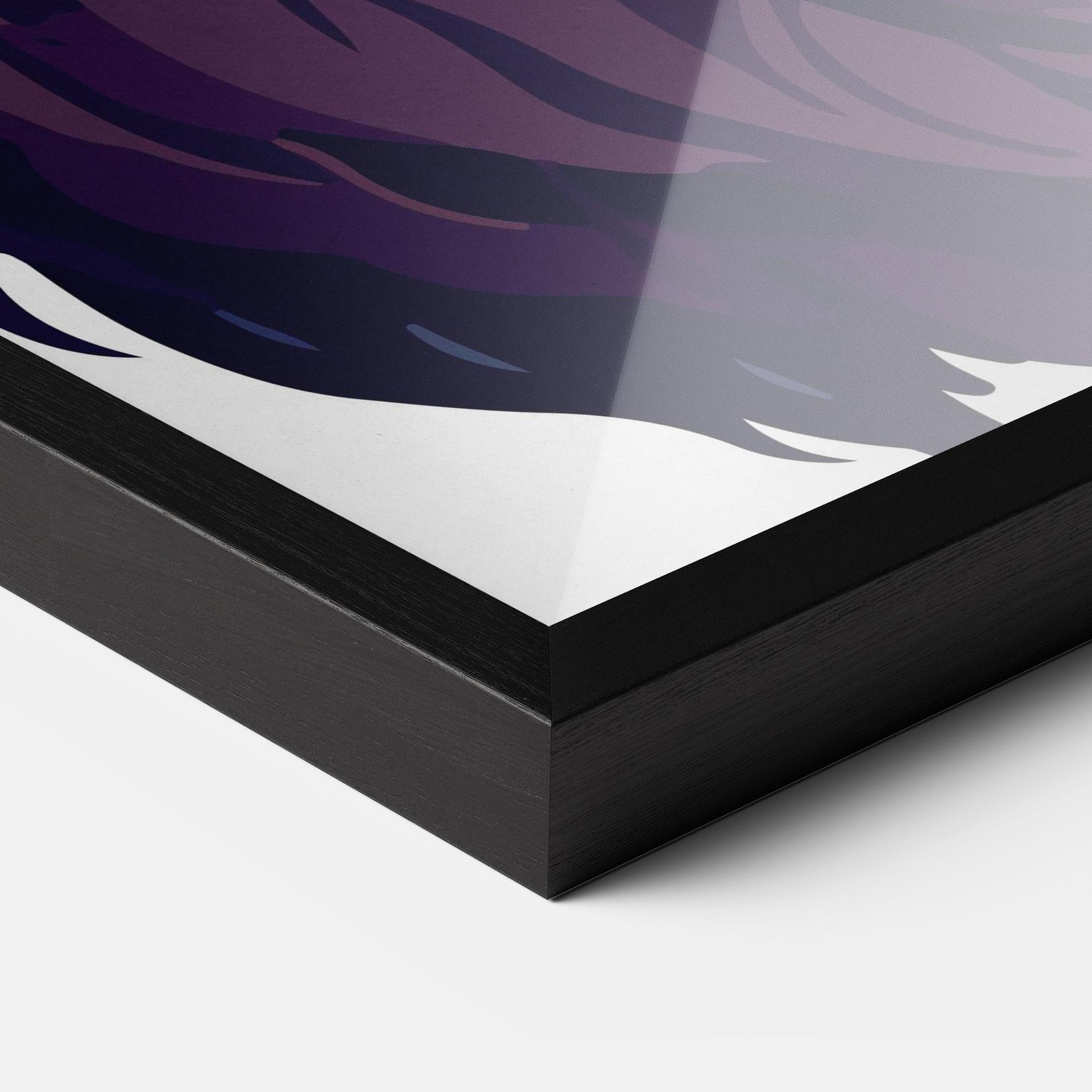 Poster Înrămat Purple Glassesc Lion mockup 3