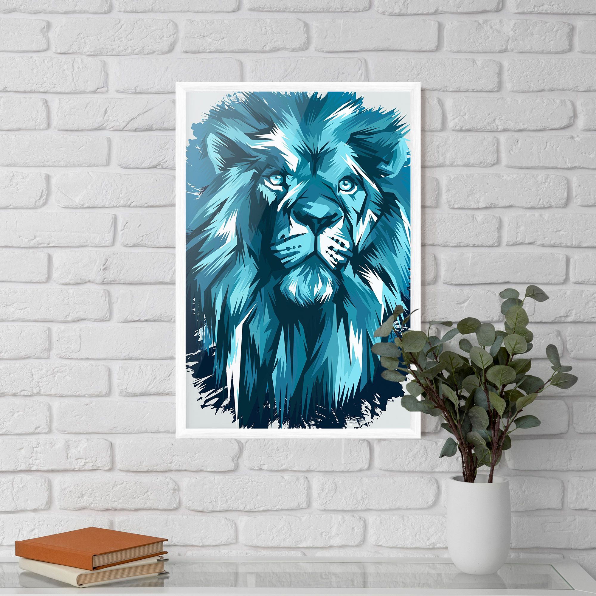 Blue Lion Head mockup 5