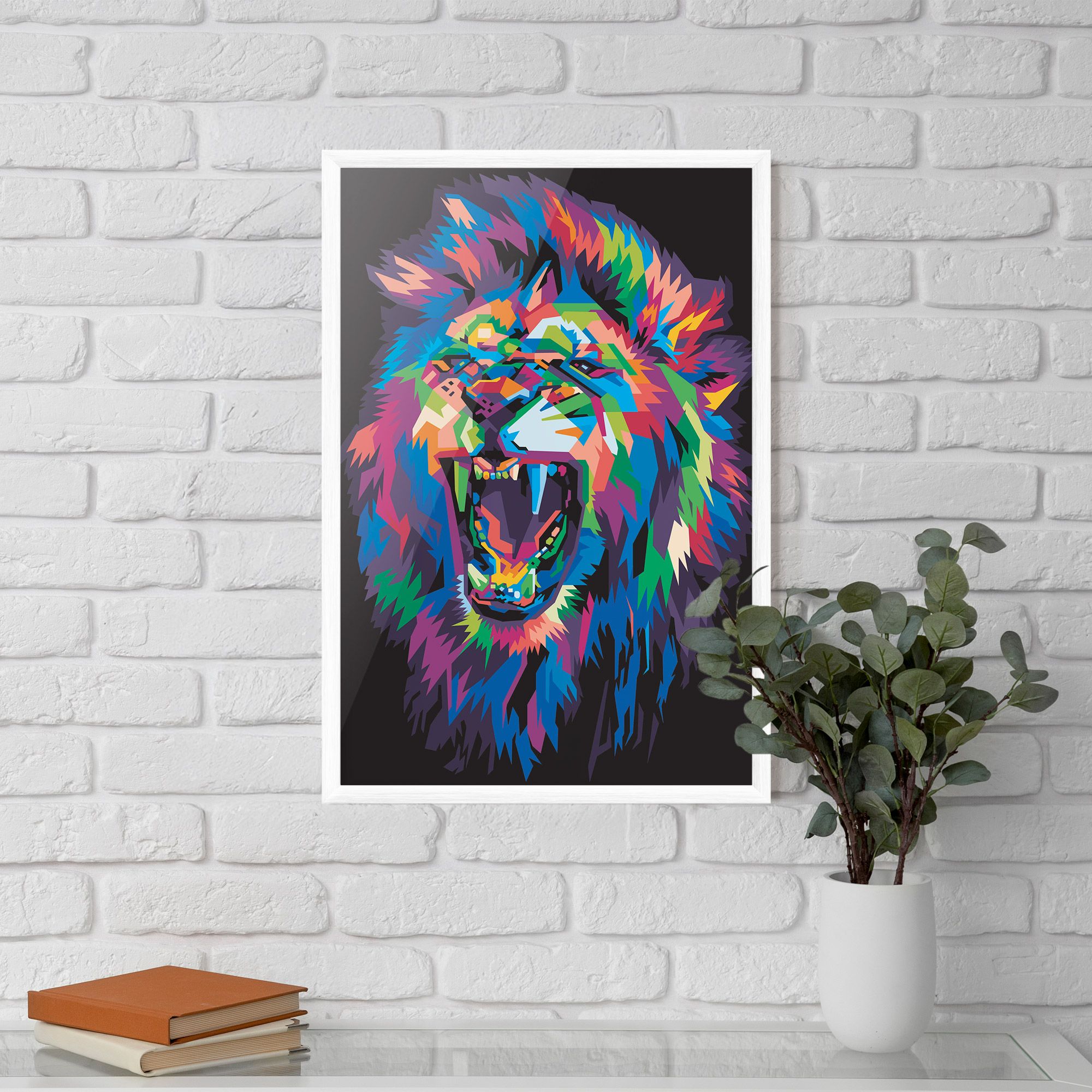 Colorful Lion Head mockup 5