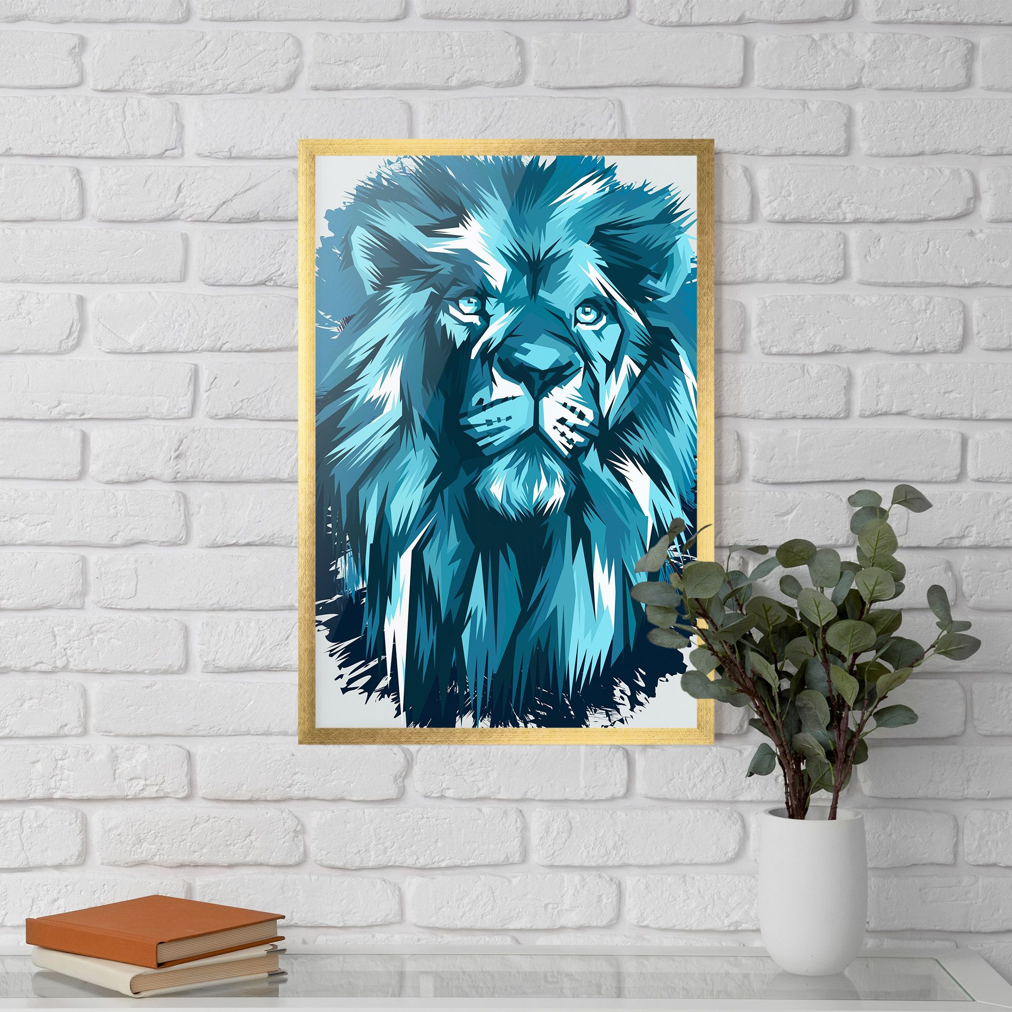 Blue Lion Head mockup 5