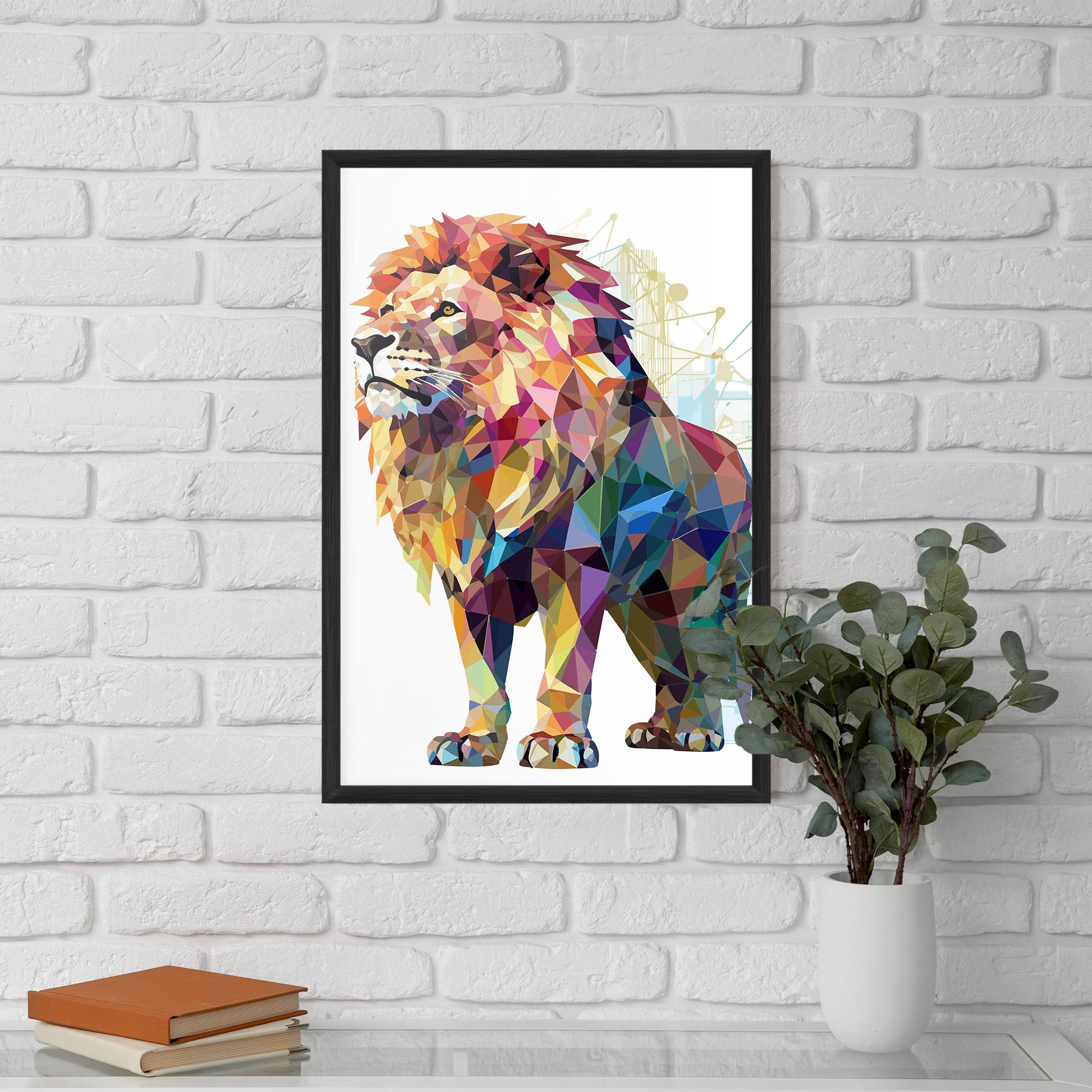 Poster Înrămat Artistic Lion mockup 5