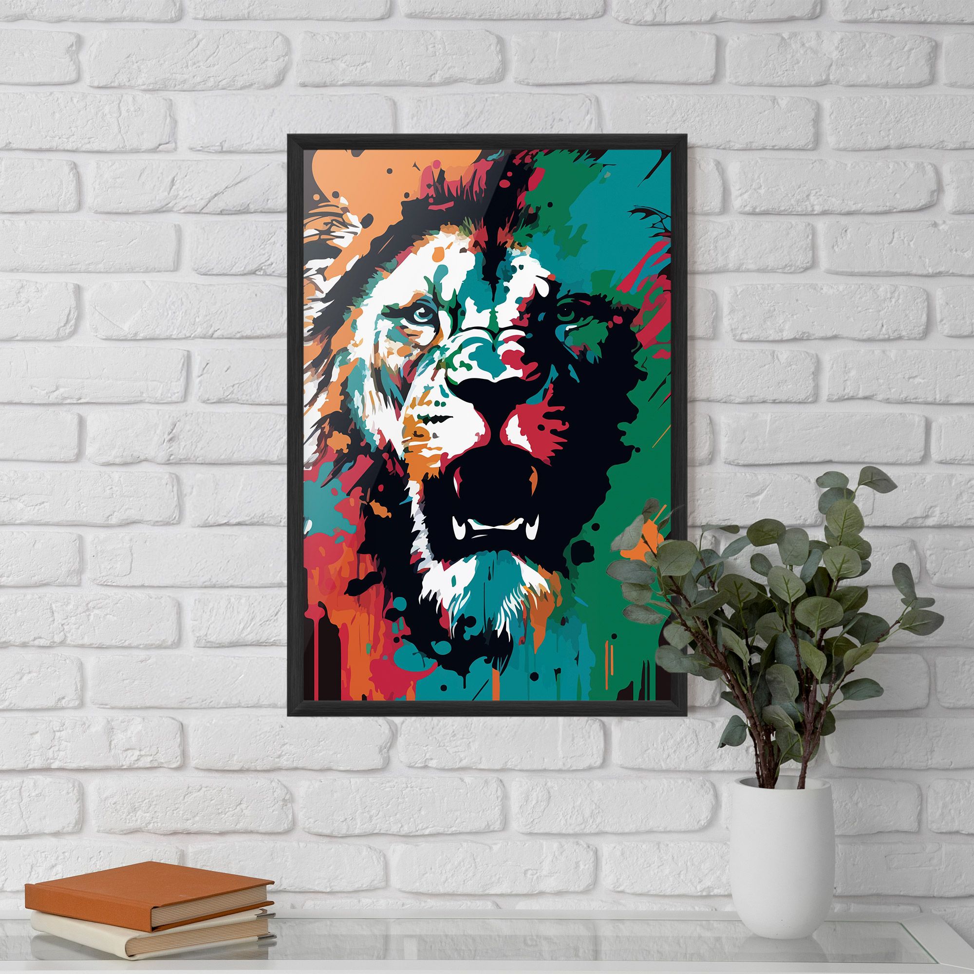Blue Green Lion mockup 5