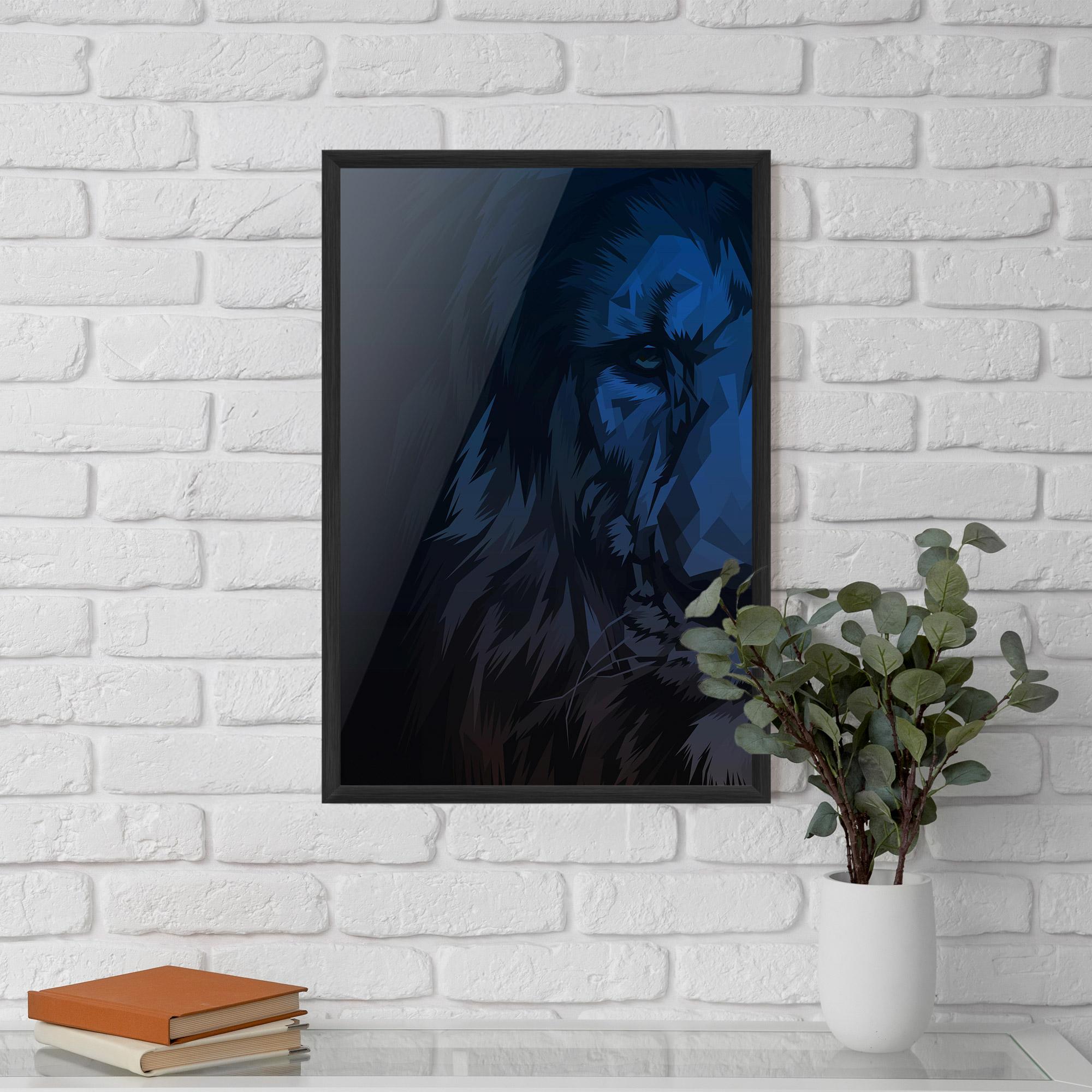 Poster Înrămat Blue Lion mockup 5