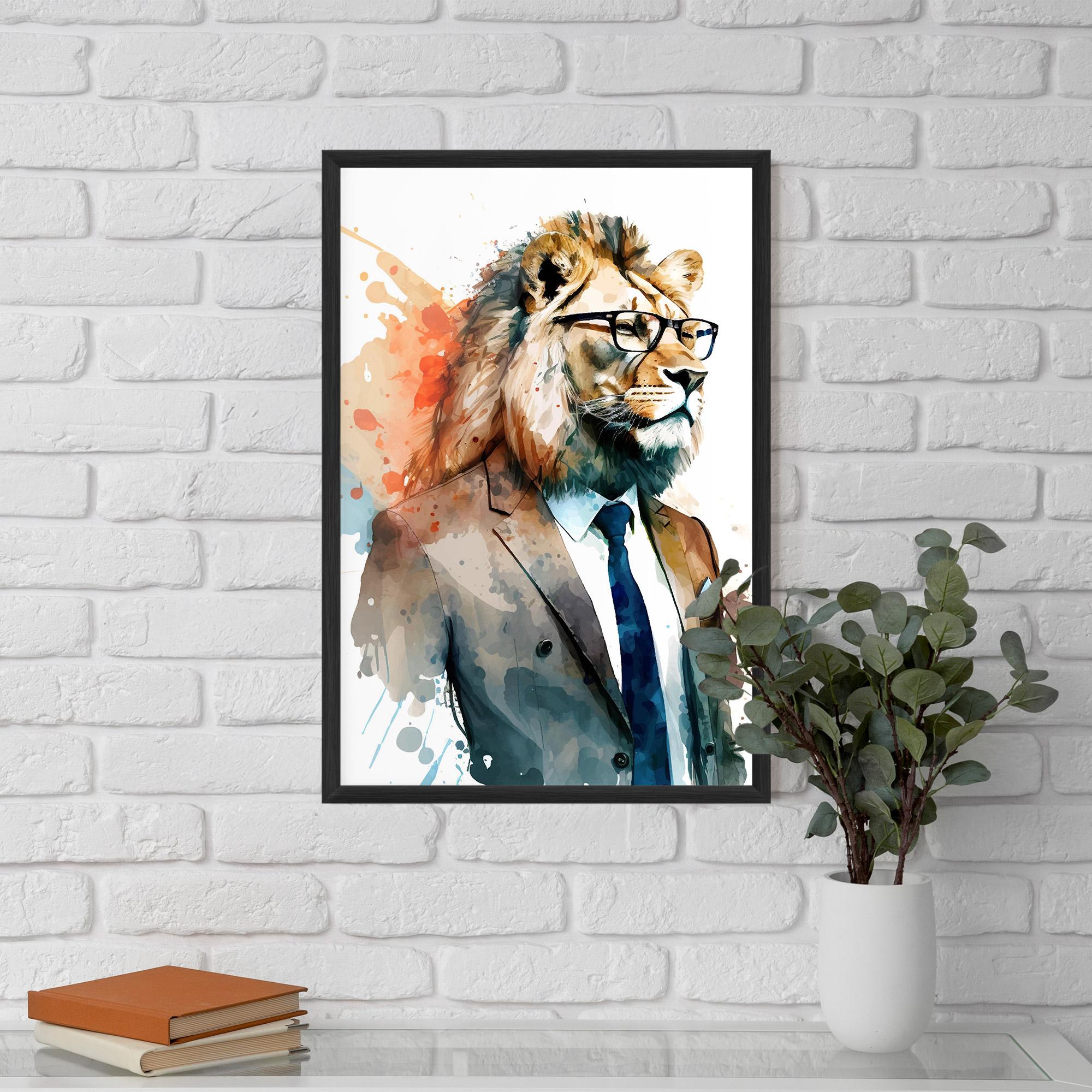 Poster Înrămat Brown Suit Lion mockup 5