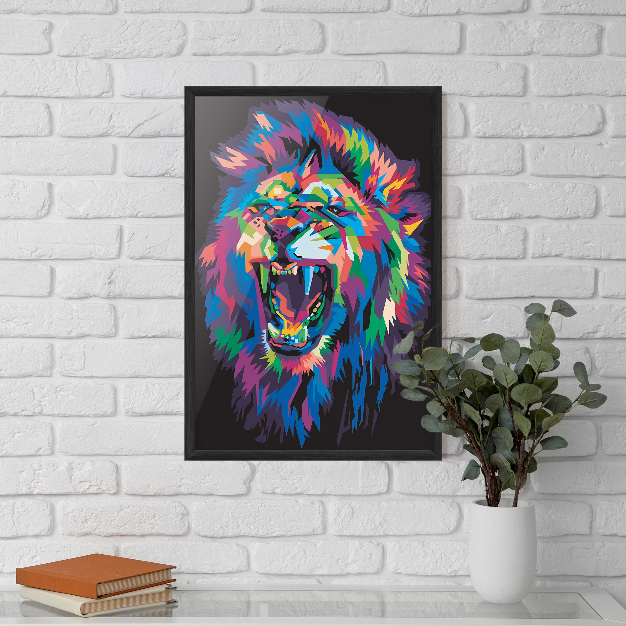Colorful Lion Head mockup 5